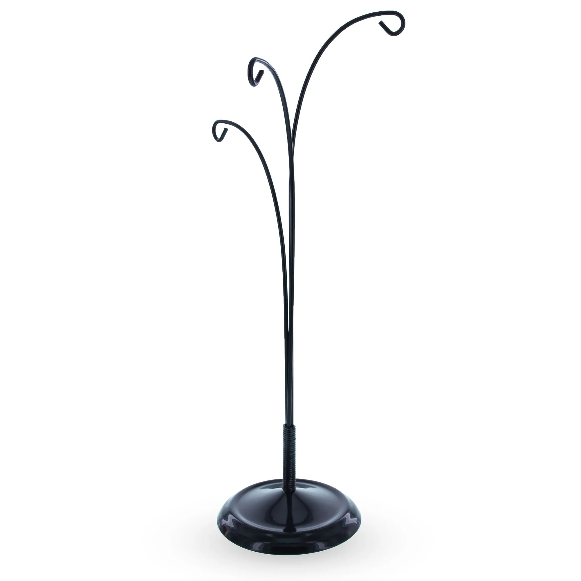 3-Arm Botanical Style Black Painted Metal Ornament Display Stand 12 Inches (Poland) - Image 4