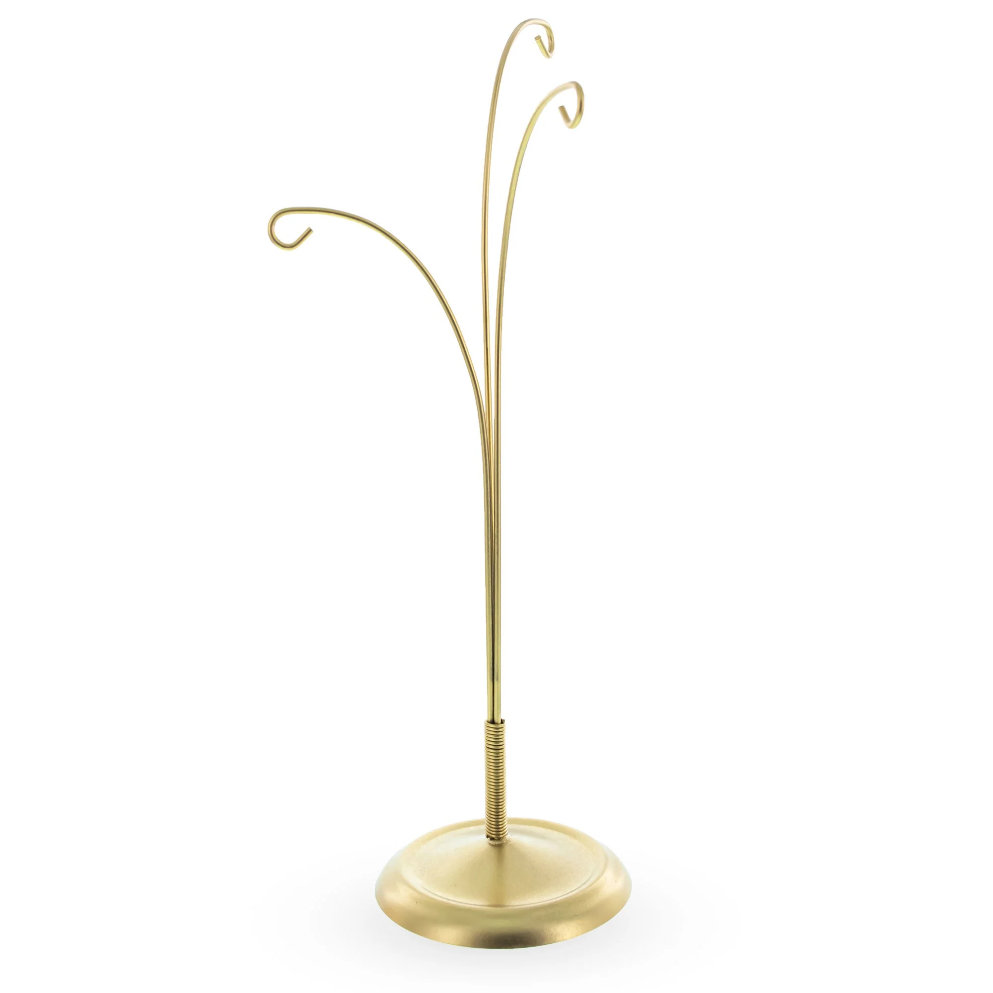 3-Arm Botanical Style Gold Metal Ornament Display Stand 12 Inches (Poland) - Image 4