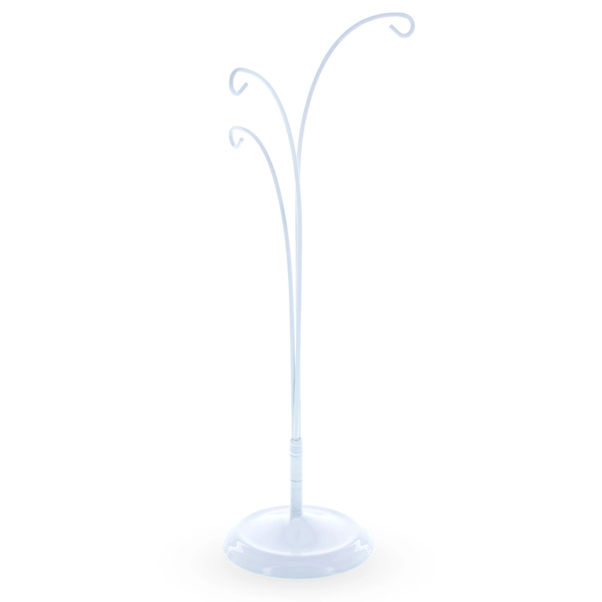 3-Arm Botanical Style White Painted Metal Ornament Display Stand 12 Inches (Poland) - Image 4
