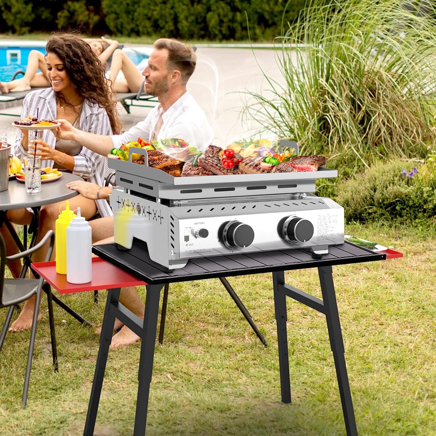 3 Burners Portable Propane Griddle，25 inch Stainless Steel Gas Grill，24,000 BTU Table Top Grill TG0130C - Image 13