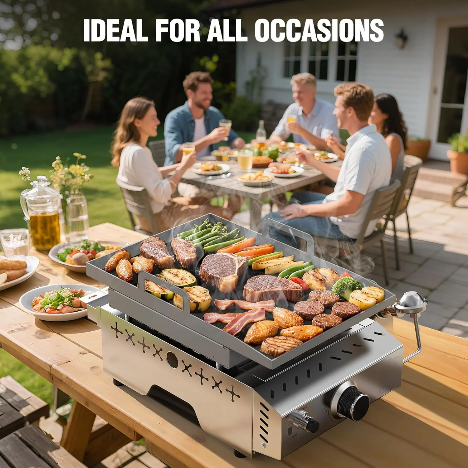 3 Burners Portable Propane Griddle，25 inch Stainless Steel Gas Grill，24,000 BTU Table Top Grill TG0130C - Image 20