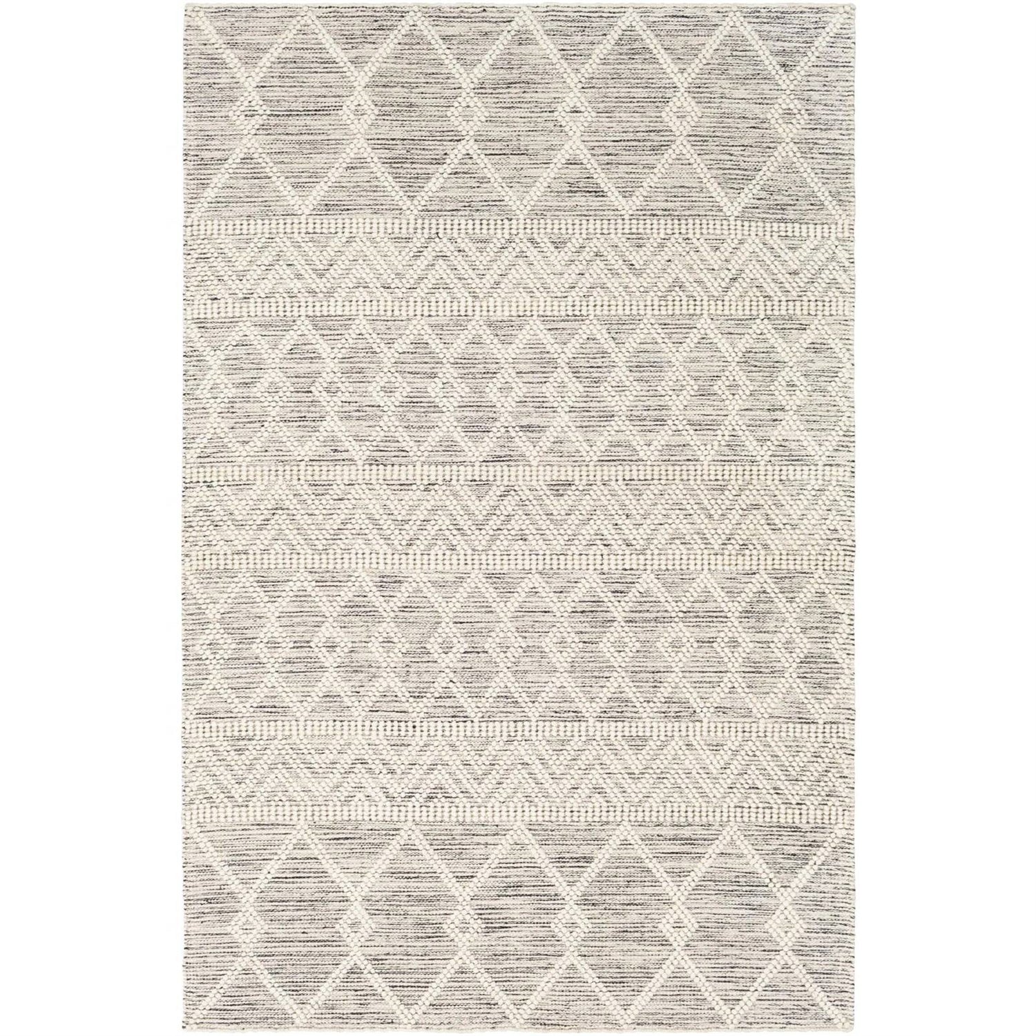 3-ft. x 5-ft. Hand Woven Wool Blend Grey Beige Ivory Persian Style Area Rug - Image 2