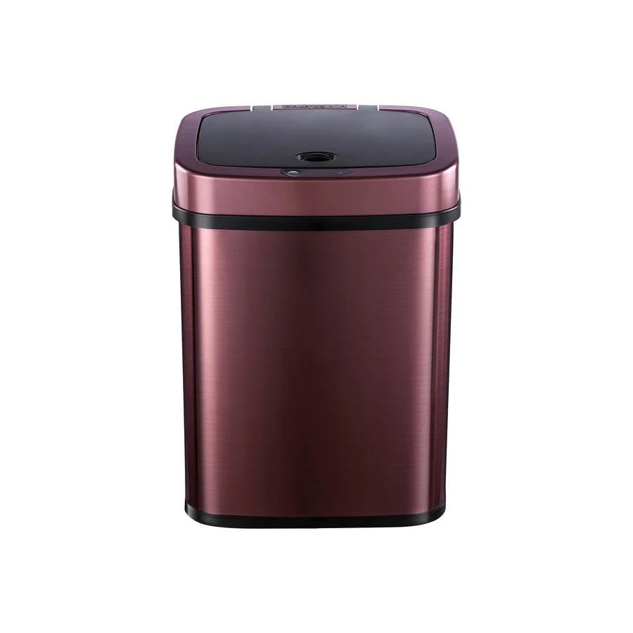 3-Gallon Motion Sensor Touchless Stainless Steel Trash Can in Burgundy Copper - Image 2