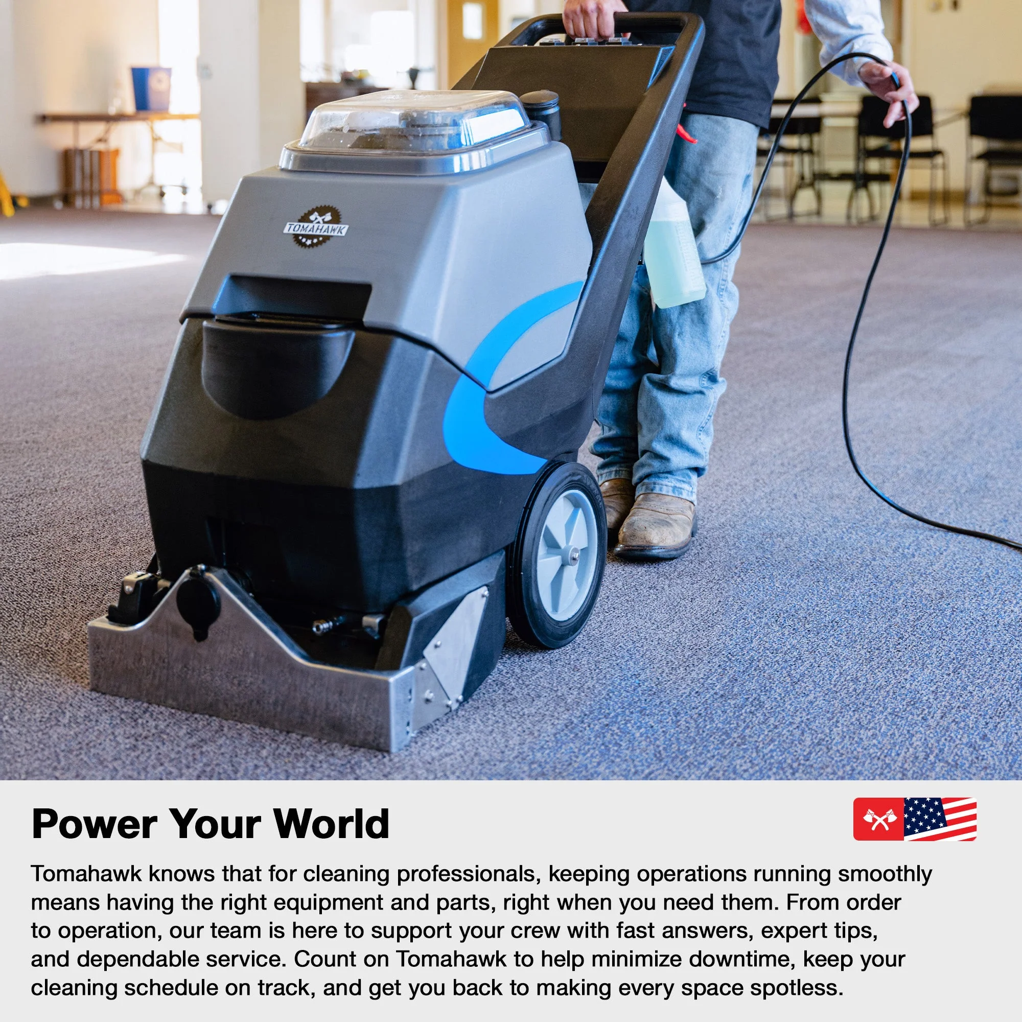 3-in-1 Commercial Carpet Extractor Cleaner, 18” Width, 9 Gallon Dual Tanks, Dual 1000W Motors for Hotels, Offices & Upholstery - Image 10
