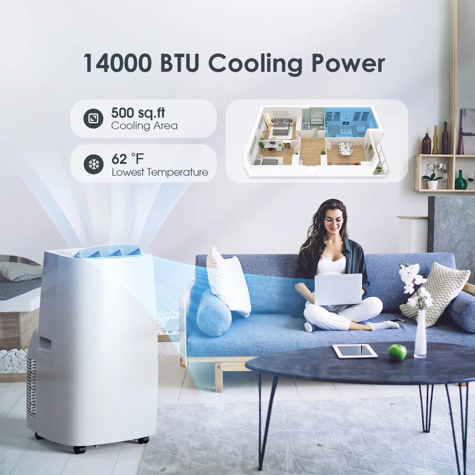 3-in-1 Portable Air Conditioner 14,000 BTU - Image 2