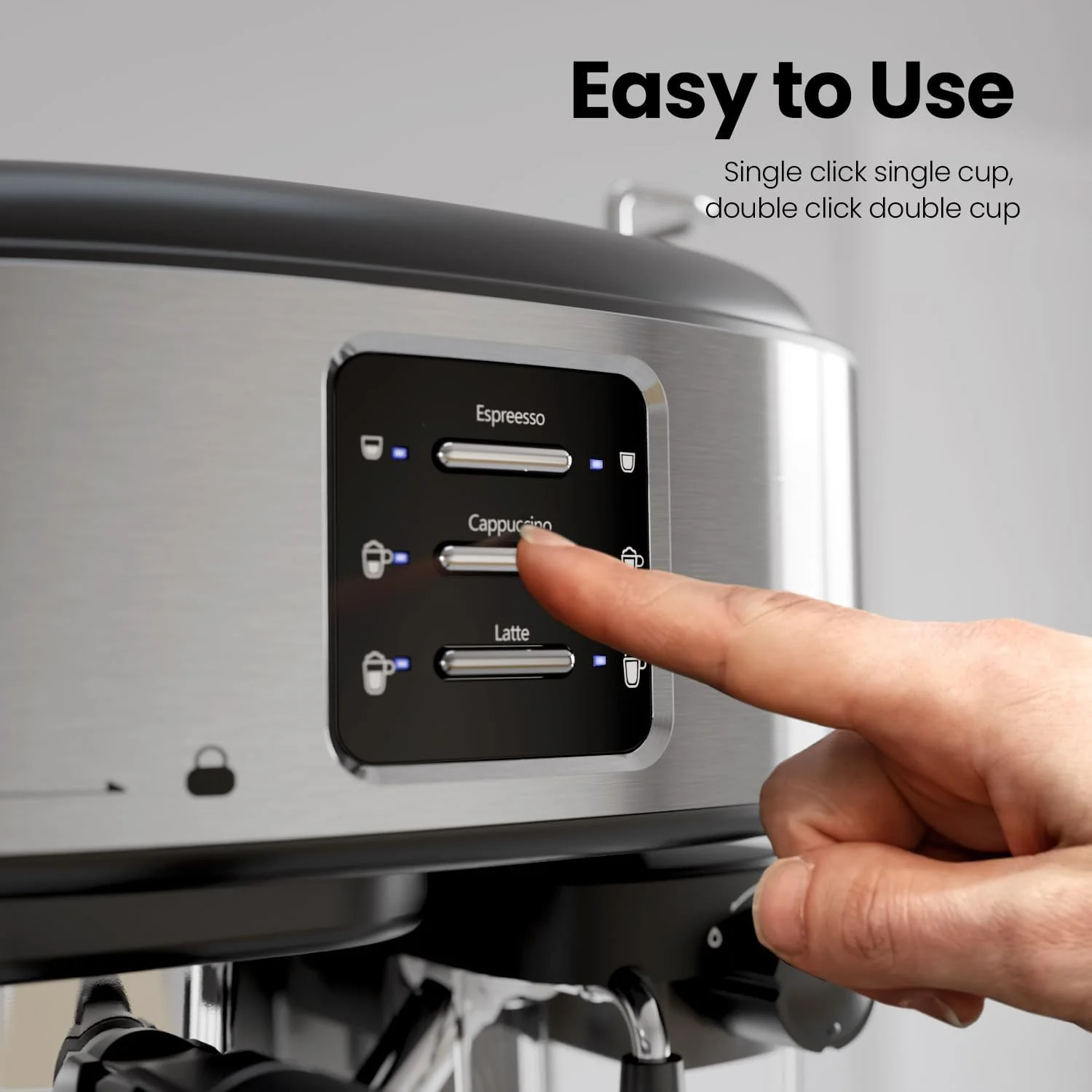 3 in 1 Professional Espresso Maker with Dual Heating System & Capsule Compatible CM8011 - Image 4
