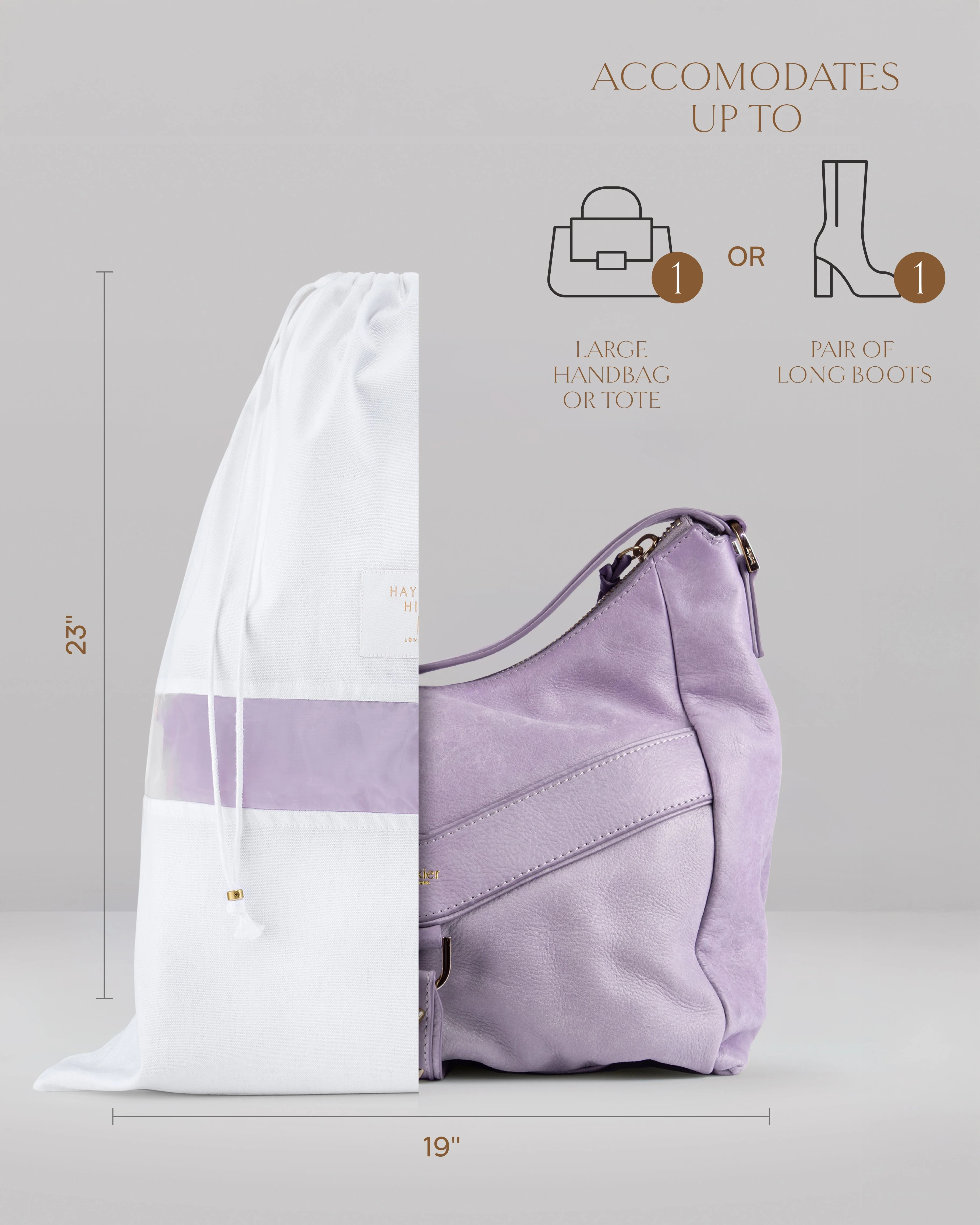 3 Large Organic Cotton Dust Bags - Image 2