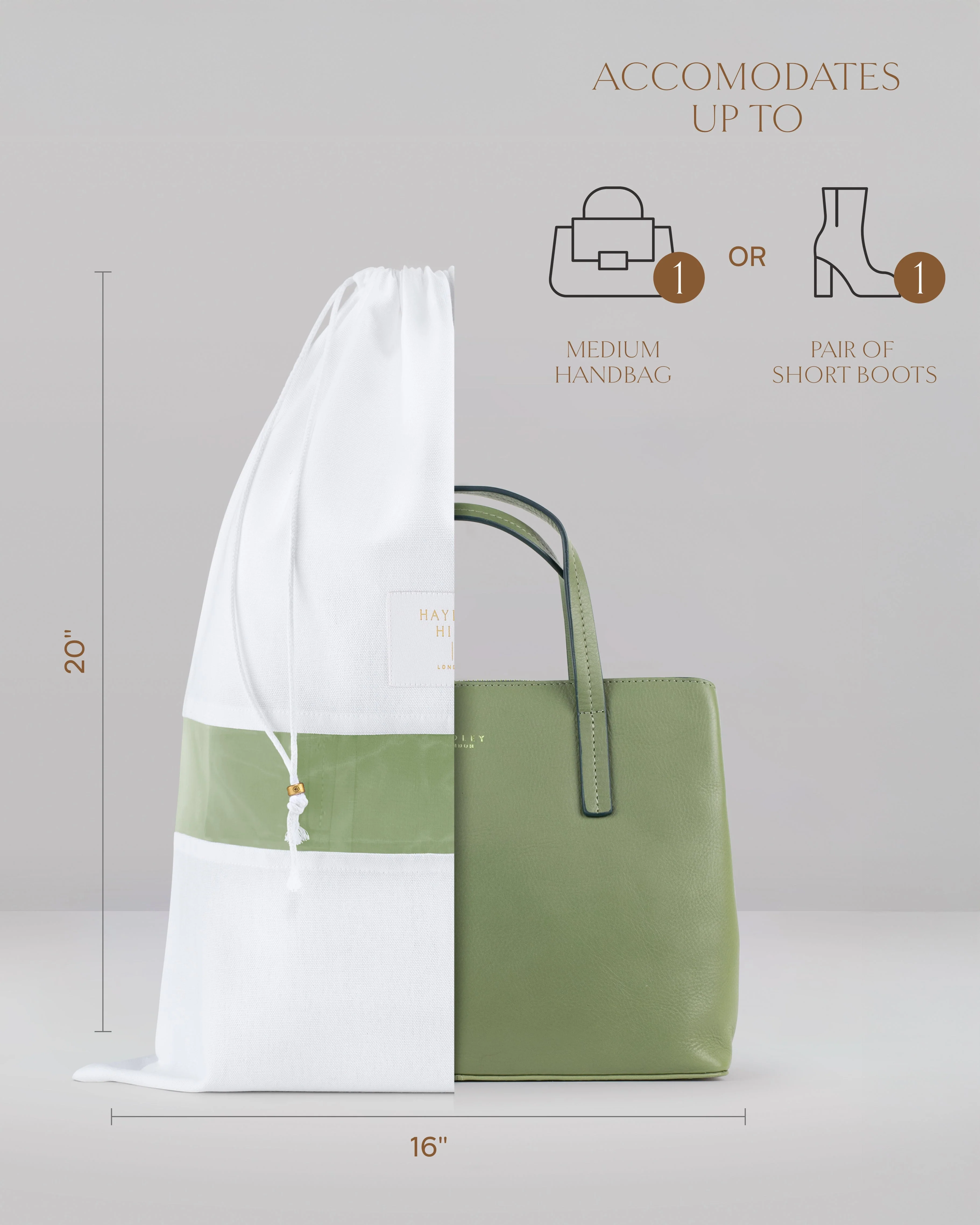 3 Medium Organic Cotton Dust Bags - Image 2