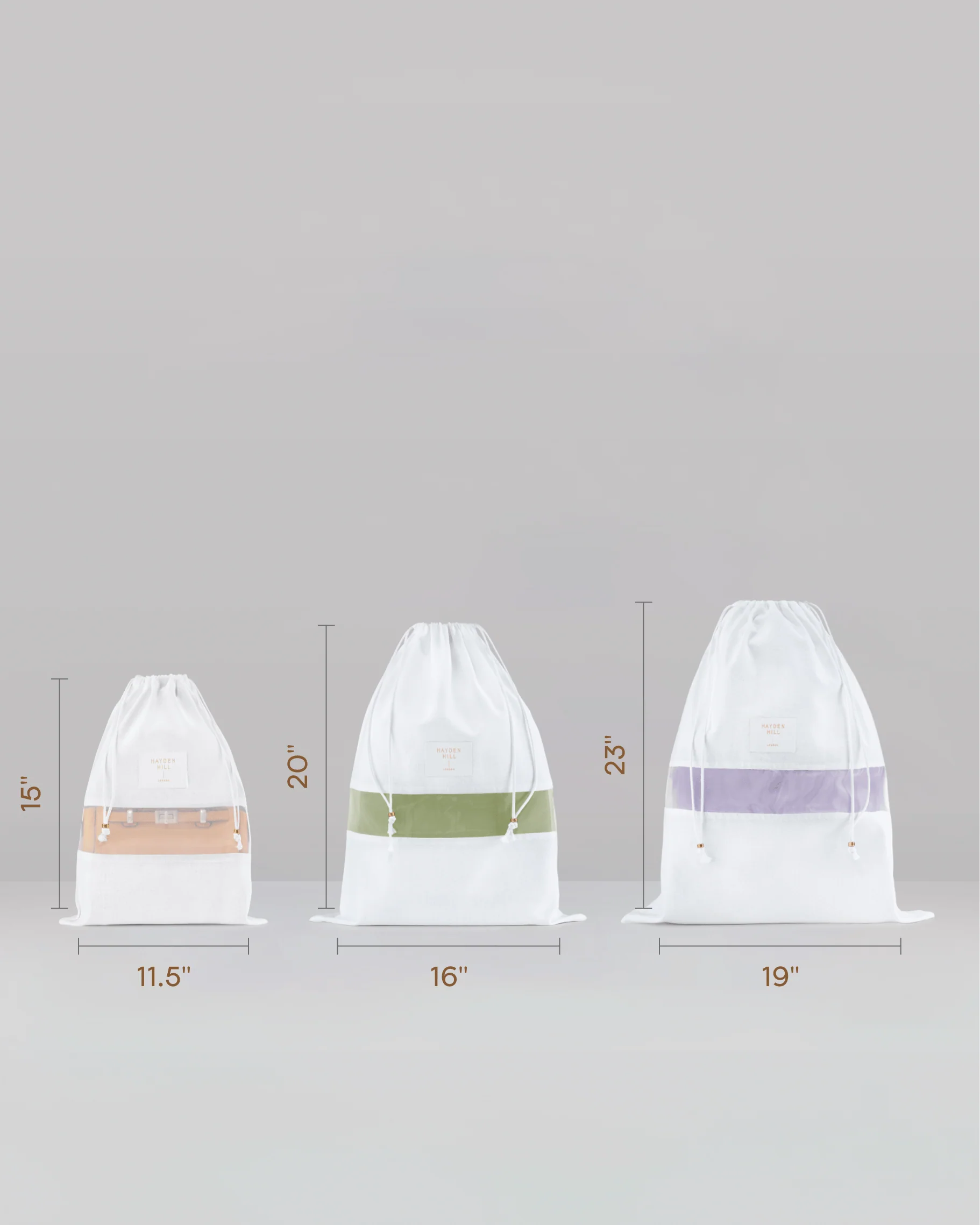 3 Mixed Organic Cotton Dust Bags (S, M, L) - Image 2