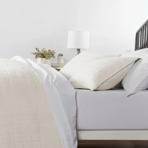 3 Piece Microfiber Farmhouse Coverlet Bedspread Set Ivory, Full/Queen - Image 2
