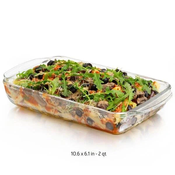3 Piece Transparent Glass Casserole Baking Dish Set - Image 2