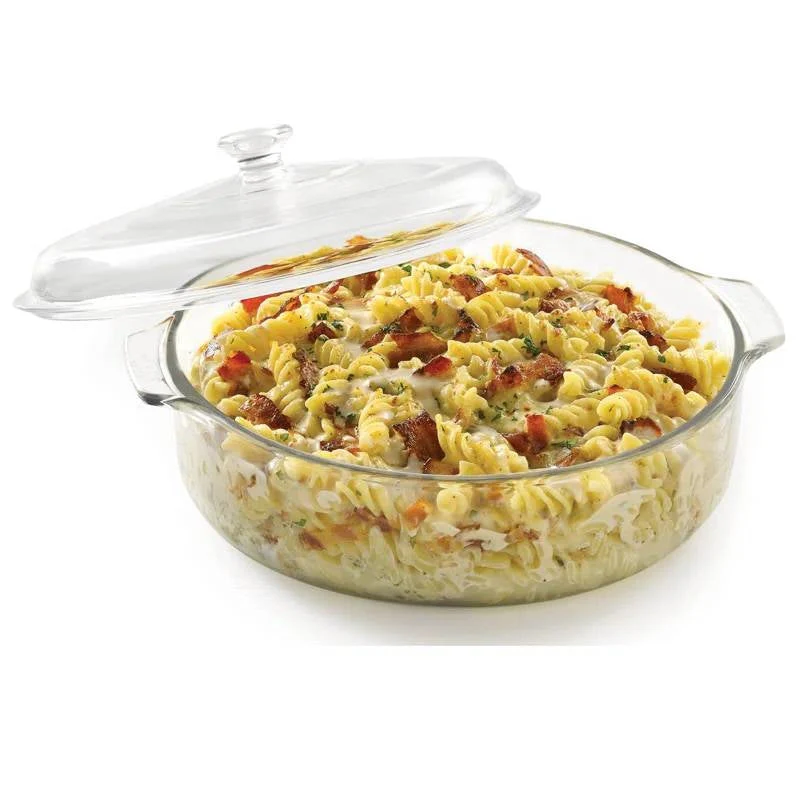 3-Quart Glass Bakeware Casserole Dish Dutch Oven with Oven-Safe Glass Lid - Image 2