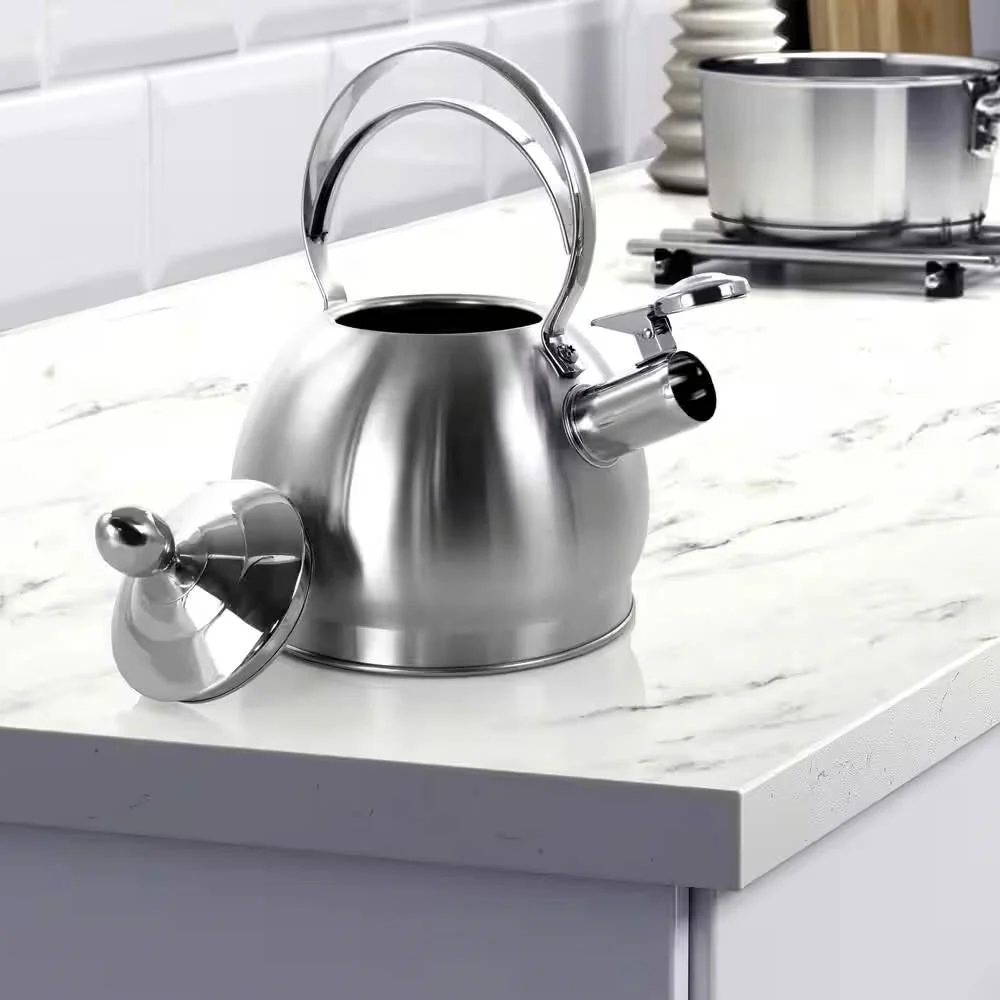 3 Quart Stainless Steel Whistling Teapot Kettle with Flip Spout and Lid - Image 4