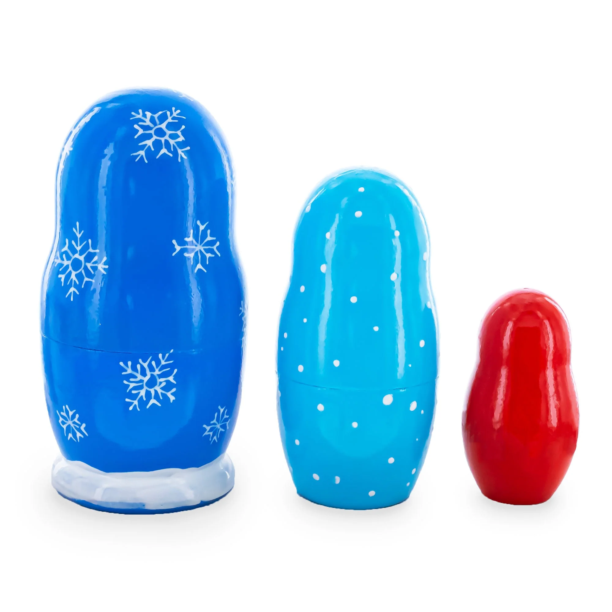 3 Santa and Polar Bear Wooden Nesting Dolls 4.25 Inches - Image 4