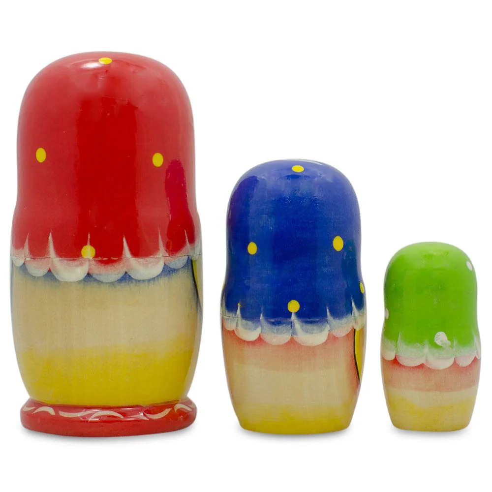 3 Strawberries Multi-Color  Nesting Dolls 4 Inches - Image 2