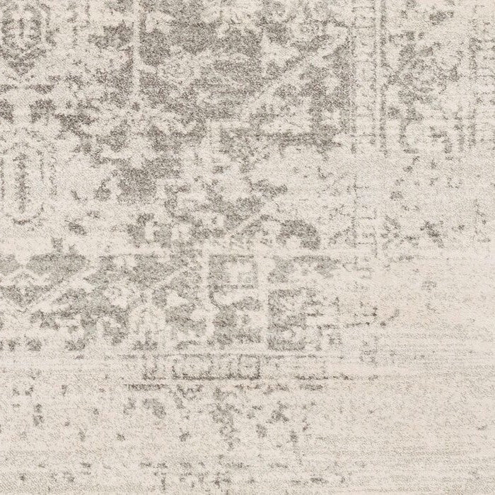 3' x 5' Distressed Oriental Area Rug in Light Grey / Beige - Image 3