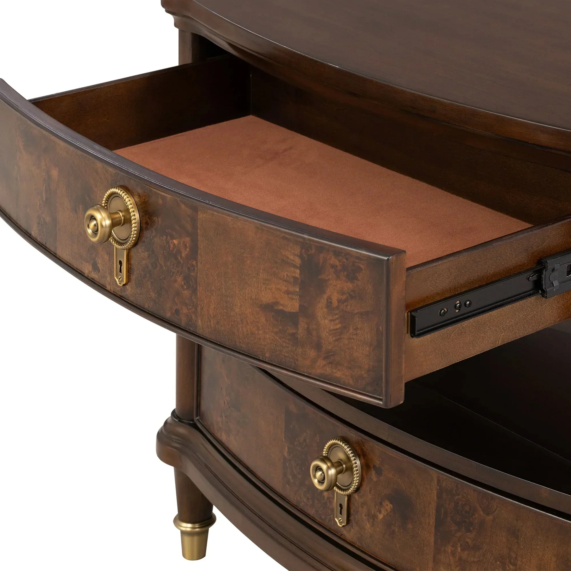 30.5" Westerham French Nightstand Power Outlet with LED Light, Dark Cherry - Image 3