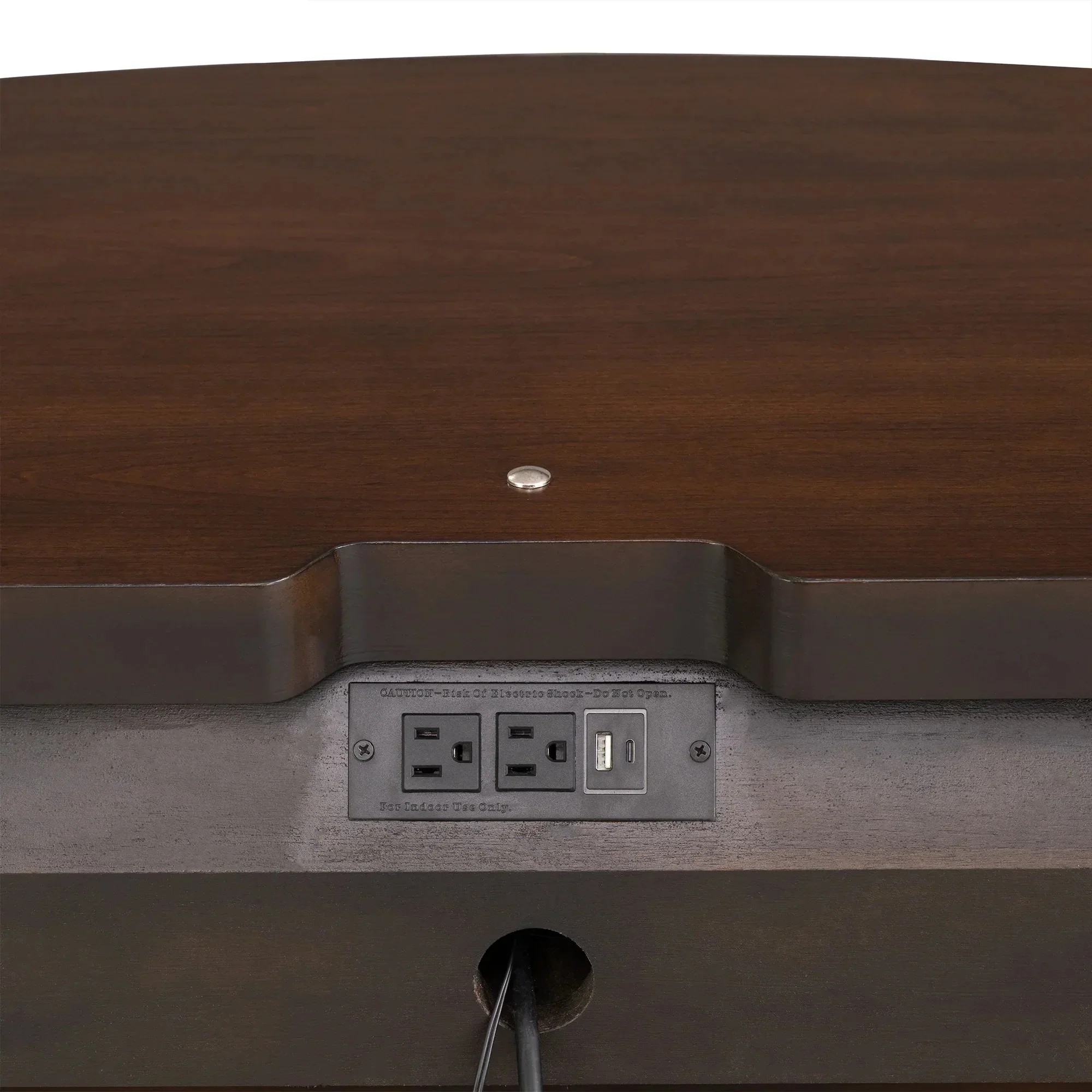 30.5" Westerham French Nightstand Power Outlet with LED Light, Dark Cherry - Image 7