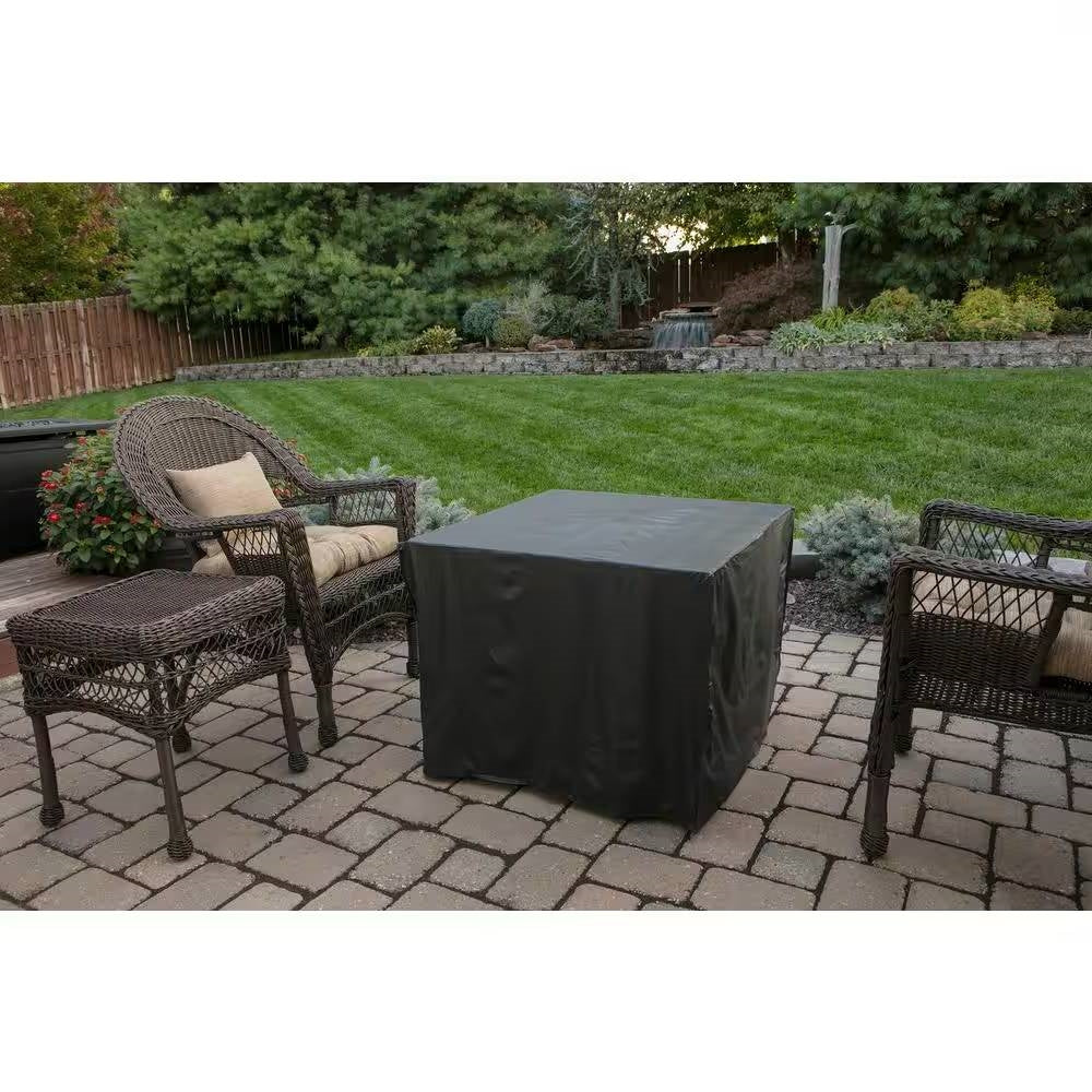 30-inch Outdoor Bronze LP Propane Gas Fire Pit with Lava Rocks and Cover - Image 5