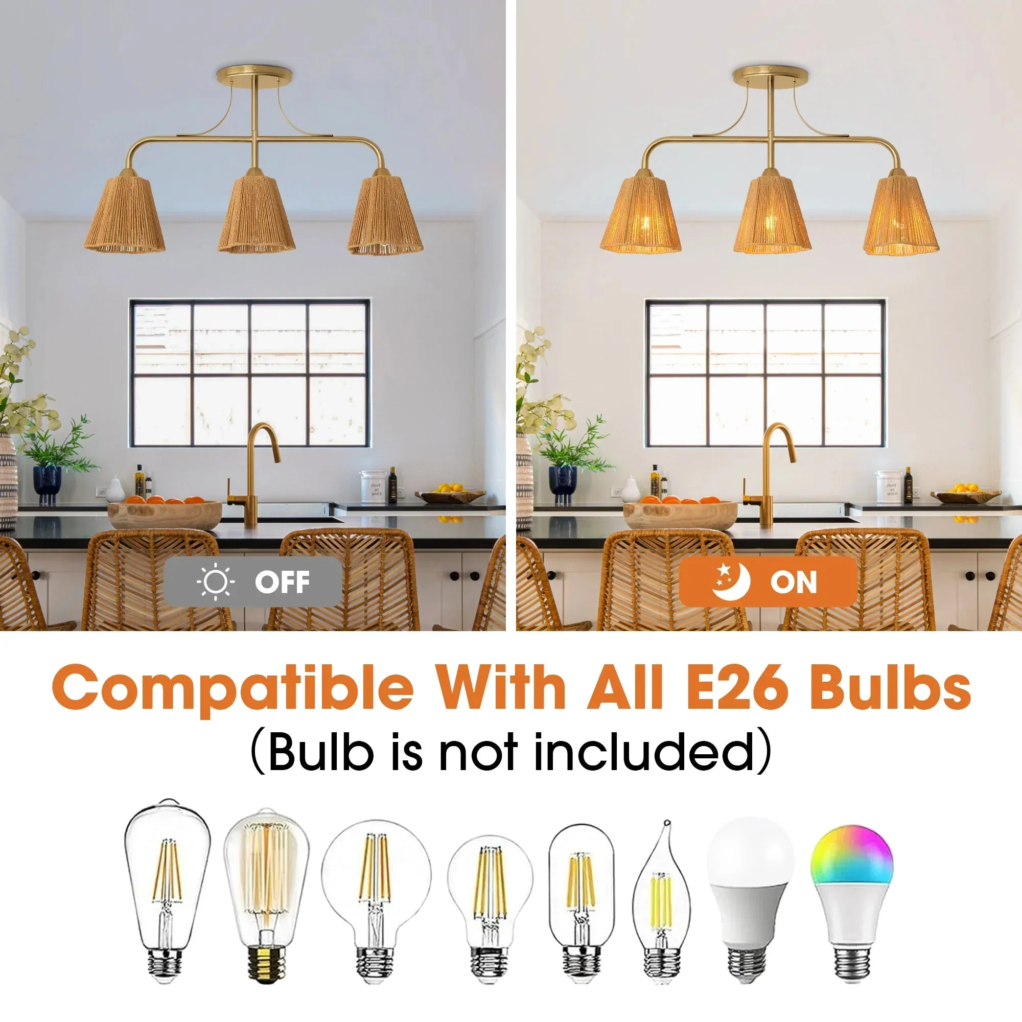 30 Inch Paddy 3-Light Chandelier - Image 6