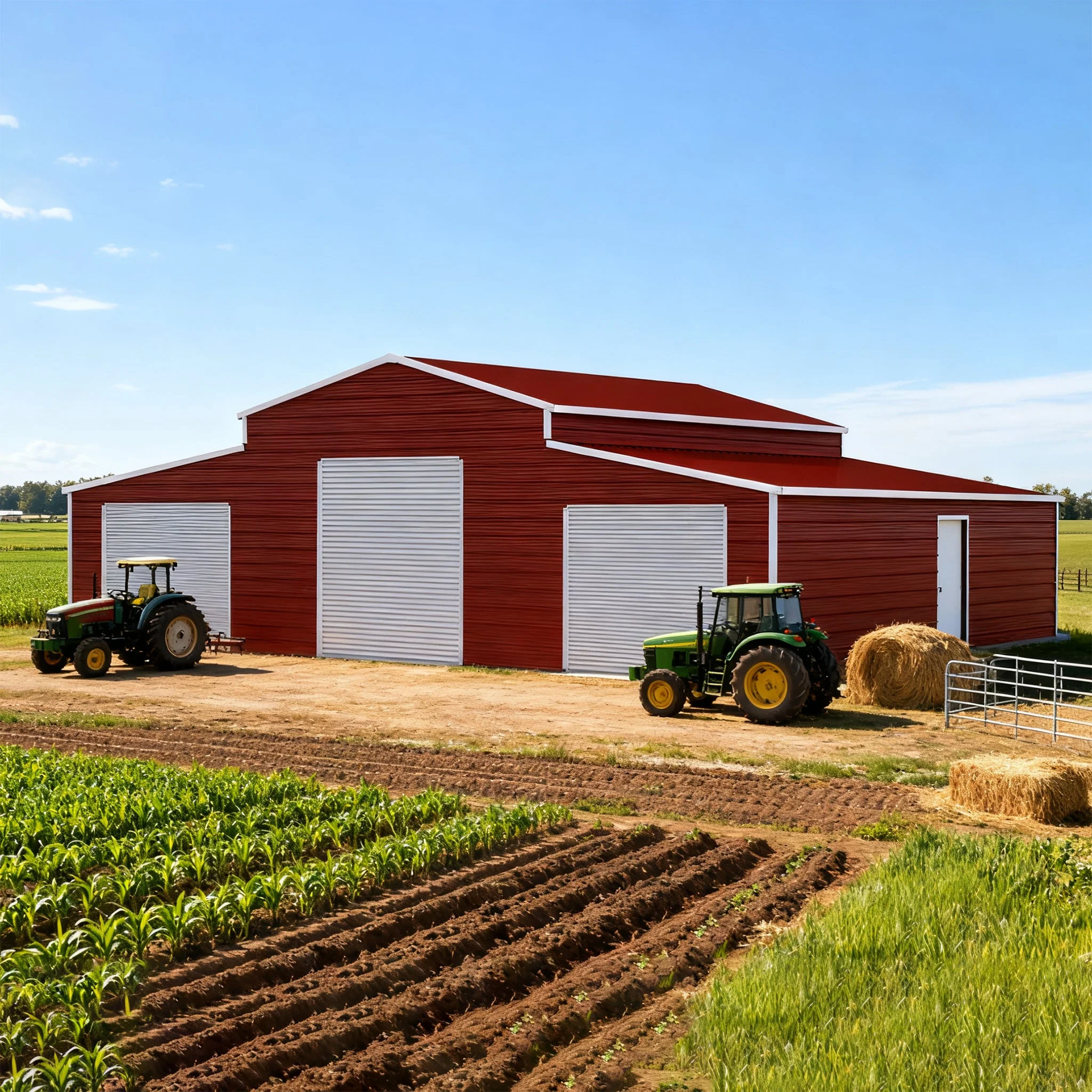 [30X42FT] Heavy-Duty All-Weather 3-Garage Galvanized Steel Storage Shed (SAK18765) - Image 3