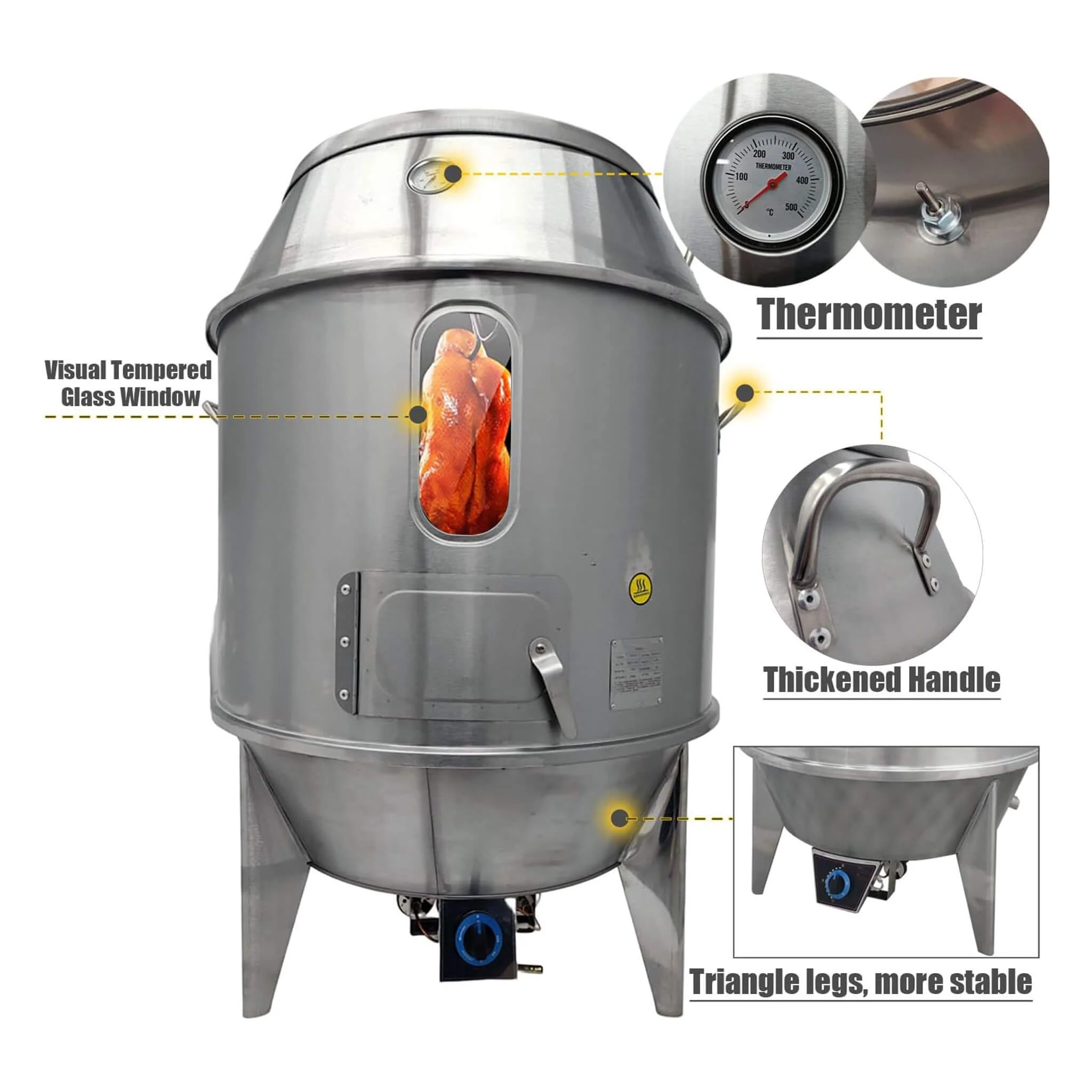 31-Inch Stainless Steel Commercial LPG Roaster Grill Oven For Chicken, Duck, And Turkey (SAK63597) - Image 5