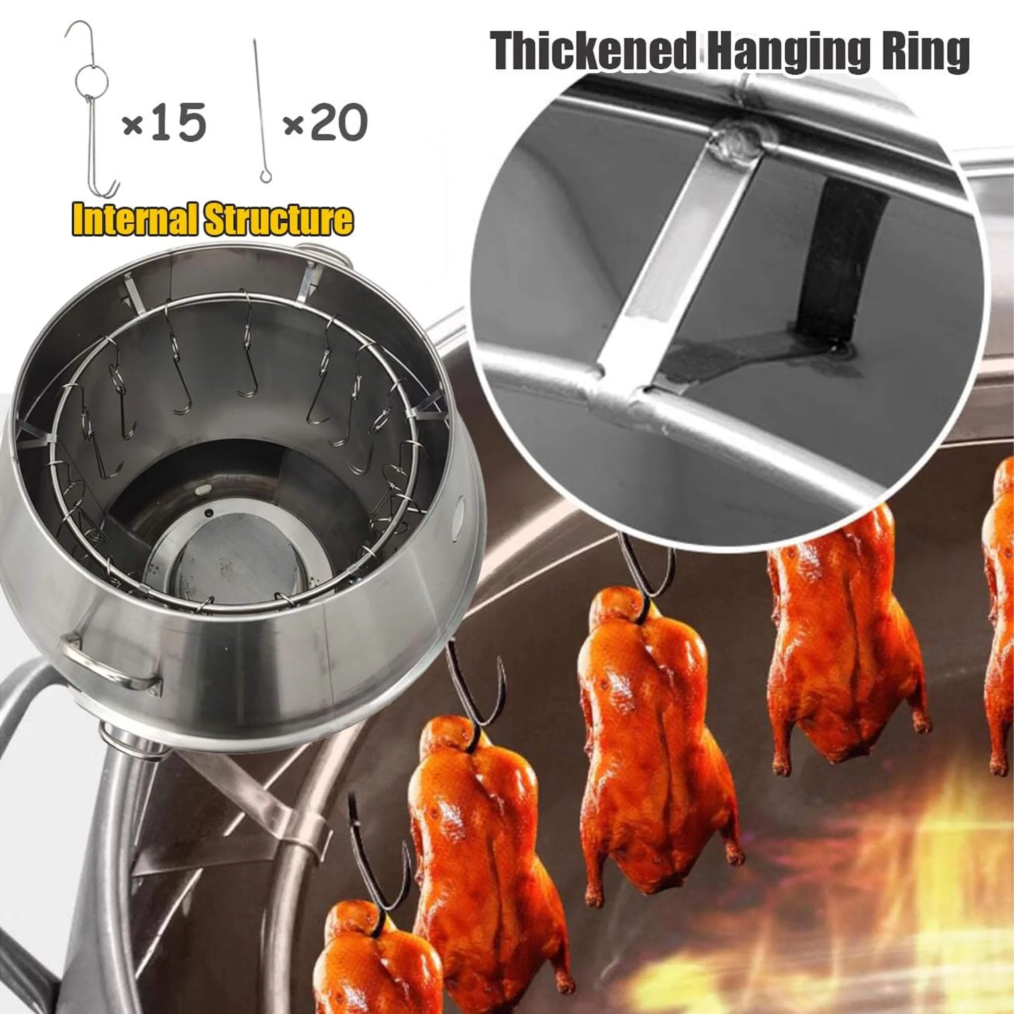 31-Inch Stainless Steel Commercial LPG Roaster Grill Oven For Chicken, Duck, And Turkey (SAK63597) - Image 7