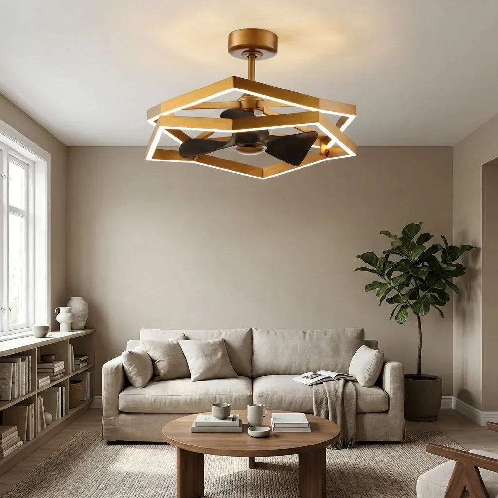 31 Inch Willie Antique Golden Luxury Fandelier with Light and Remote Control - Image 2
