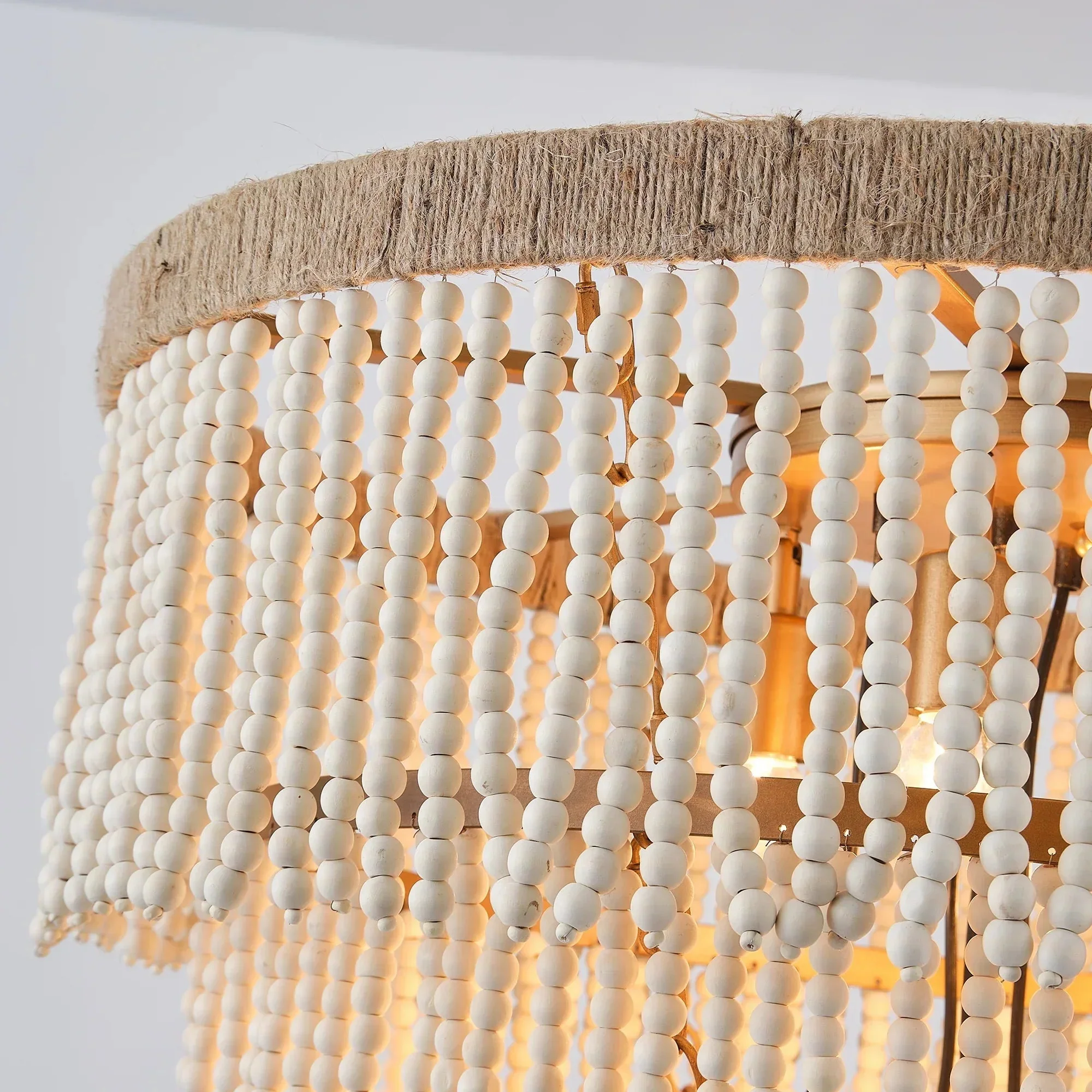 32 Inch Nelly 9-Light Bohemia Wood Beaded Chandelier - Image 10