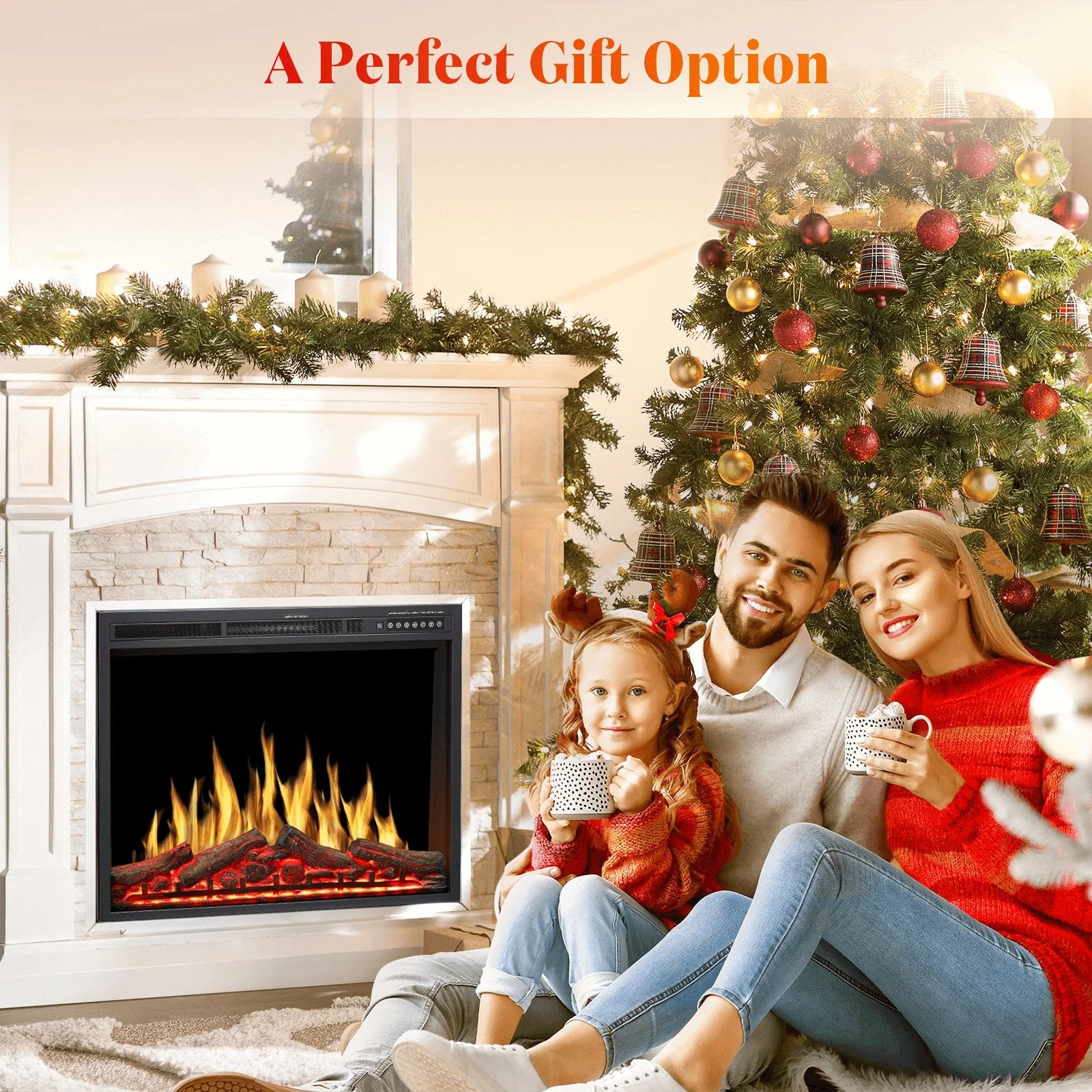 34 Inch Electric Fireplace Insert Adjuatble Flame Colors 936BXB - Image 8