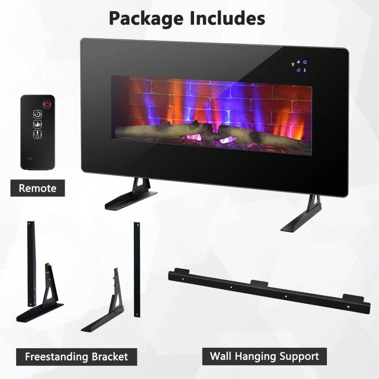 36 in Electric Wall Mounted/Freestanding Fireplace w/ Remote Control - Image 3