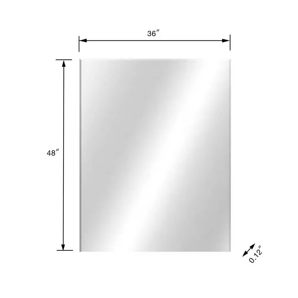 36-in x 30-in Flush Mount Bathroom Wall Mirror - Hang Vertically or Horizontally - Image 3
