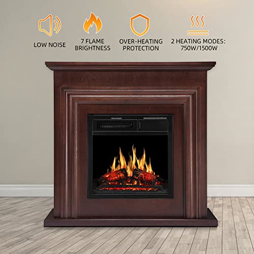 36 Inch Electric Fireplace Mantel Wooden Surround Firebox M1804 - Image 10