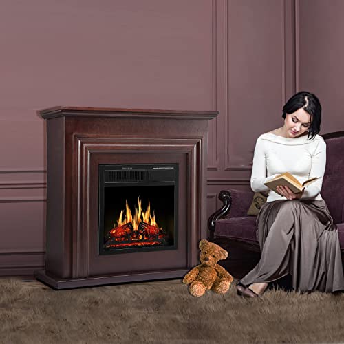 36 Inch Electric Fireplace Mantel Wooden Surround Firebox M1804 - Image 8