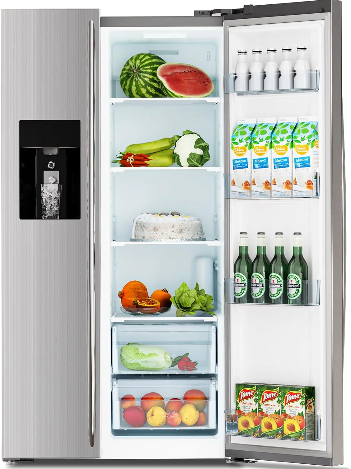 36" Side By Side 20.01 Cu. ft. Built-in Refrigerator with Freezer & Ice Maker Included - Image 2