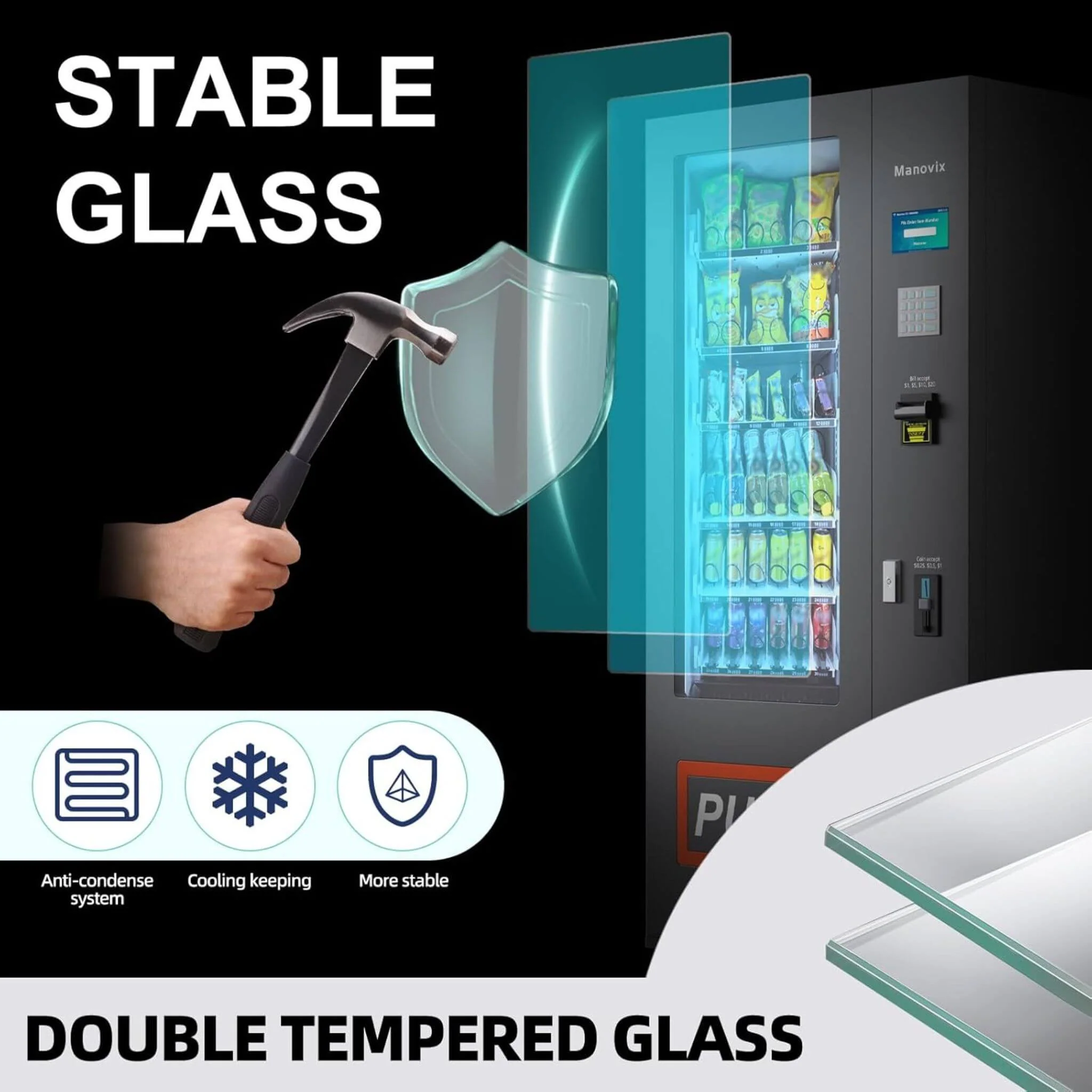 36-Slot Commercial Refrigerated Snack Drink Vending Machine With Bill And Coin Acceptor (SAK67318) - Image 5