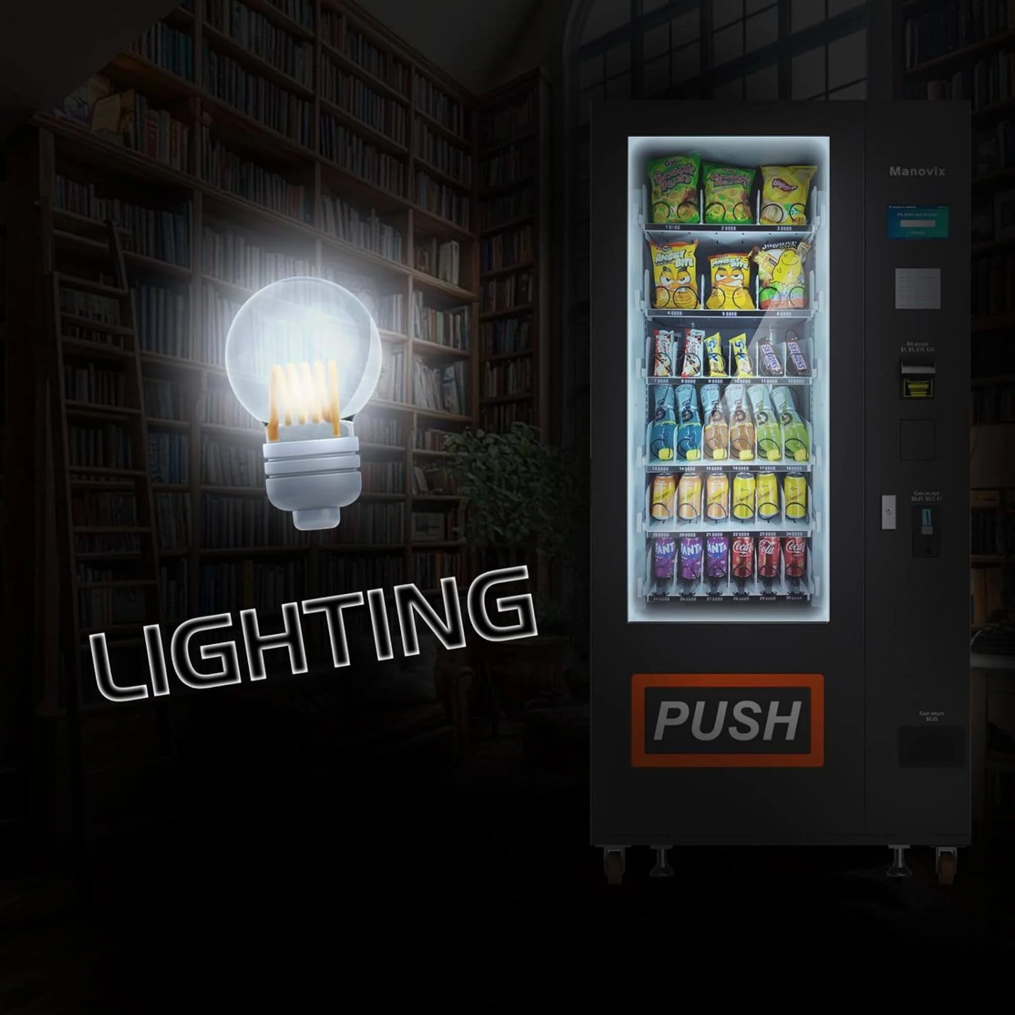 36-Slot Commercial Refrigerated Snack Drink Vending Machine With Bill And Coin Acceptor (SAK67318) - Image 7