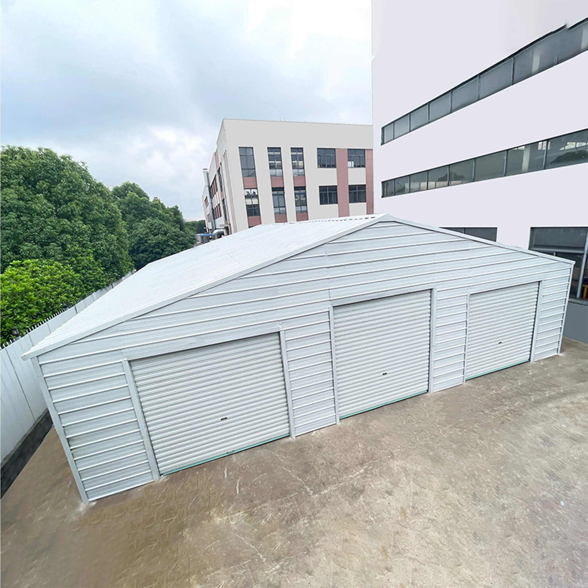 [39X39FT] Extra-Large Heavy-Duty Galvanized Steel Barn Building Shed With 3 Rolling Door Garages (SAK10234) - Image 4