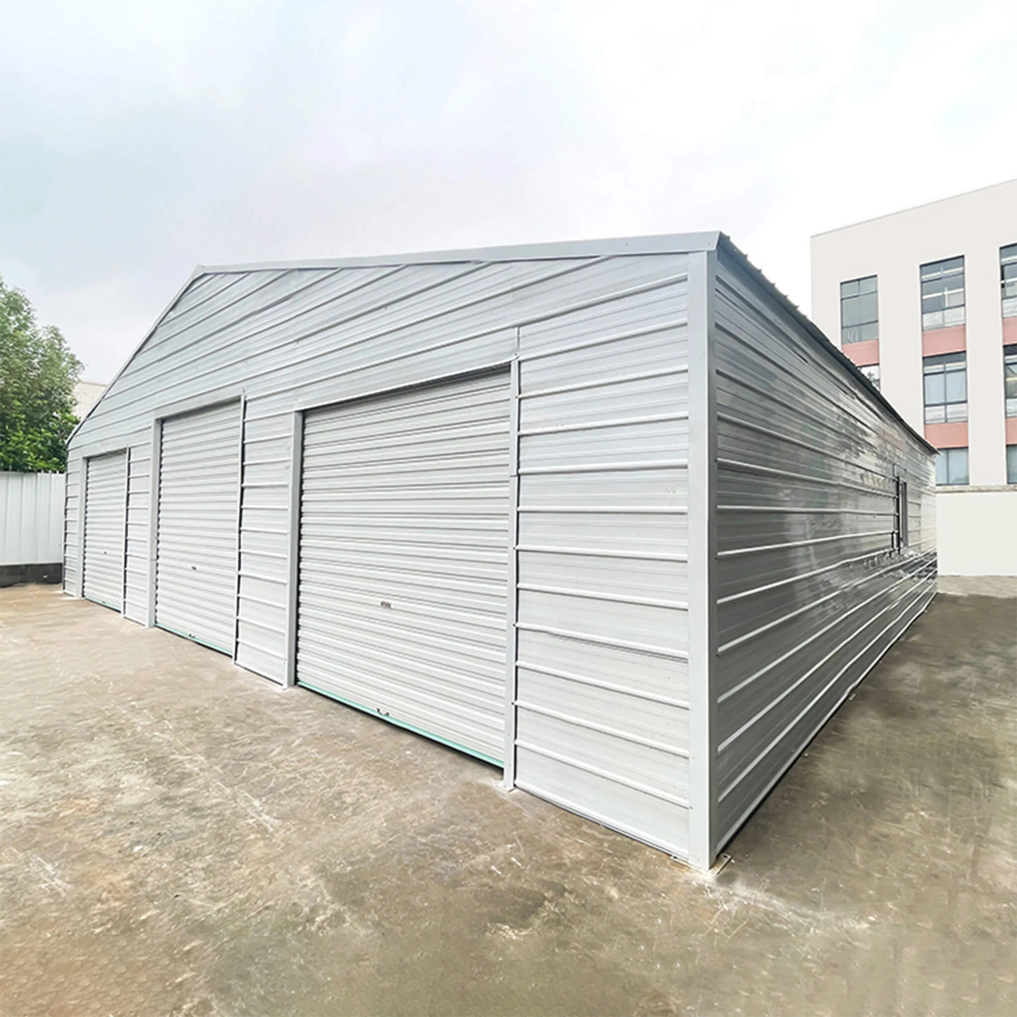 [39X39FT] Extra-Large Heavy-Duty Galvanized Steel Barn Building Shed With 3 Rolling Door Garages (SAK10234) - Image 5