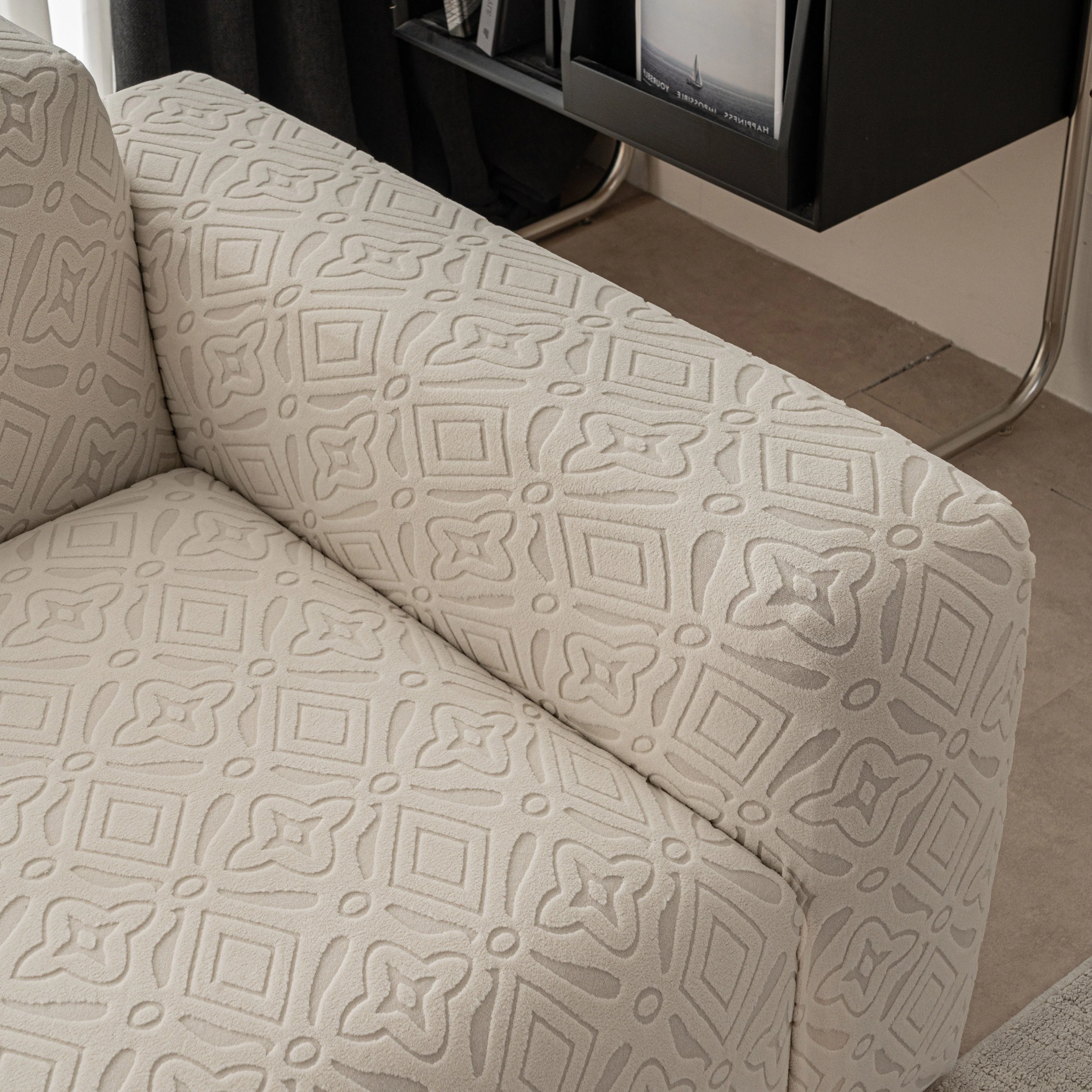 3D Jacquard Geometric Sofa Cover, High Stretch Soft Polar Fleece Slipcover for Couch - Image 36