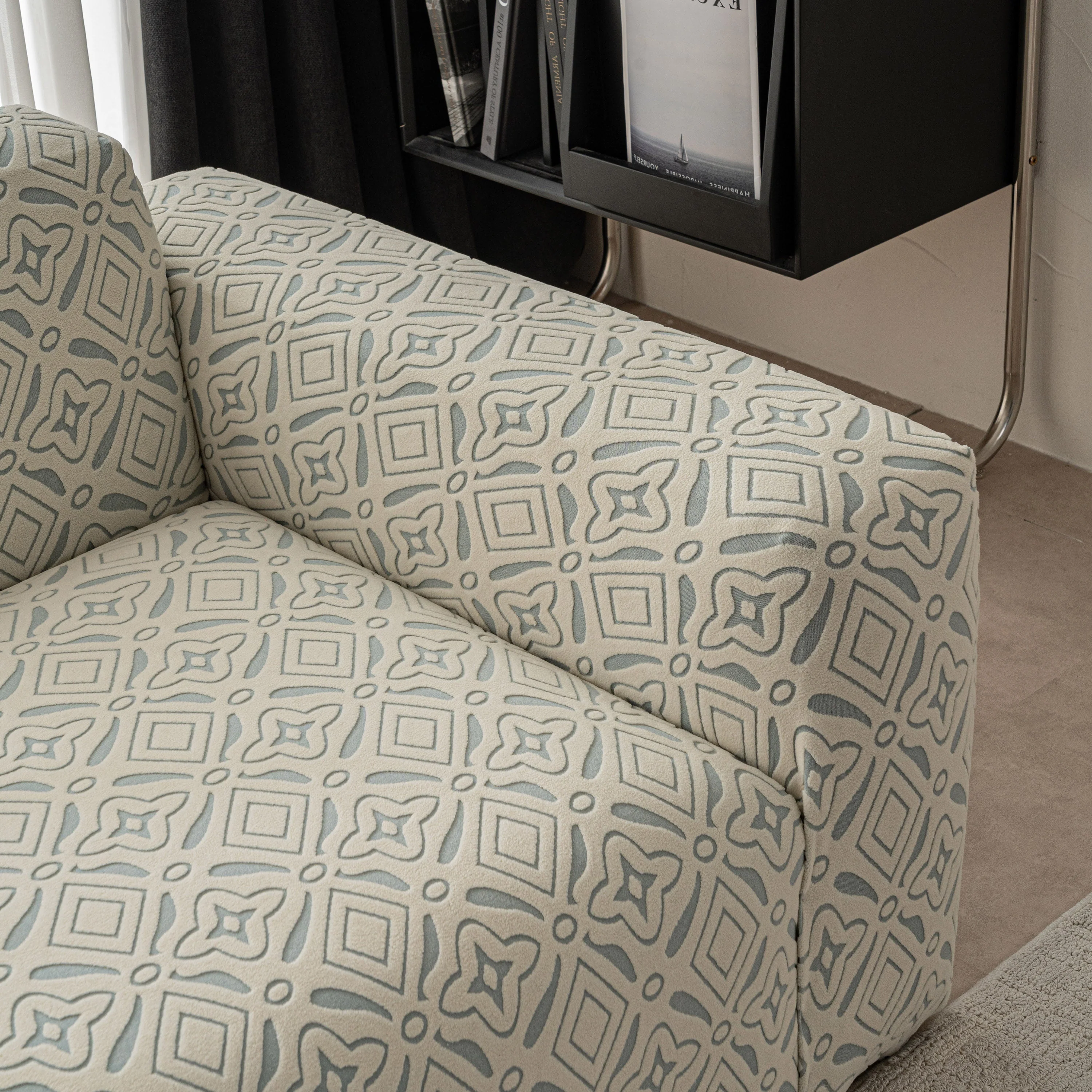 3D Jacquard Geometric Sofa Cover, High Stretch Soft Polar Fleece Slipcover for Couch - Image 49