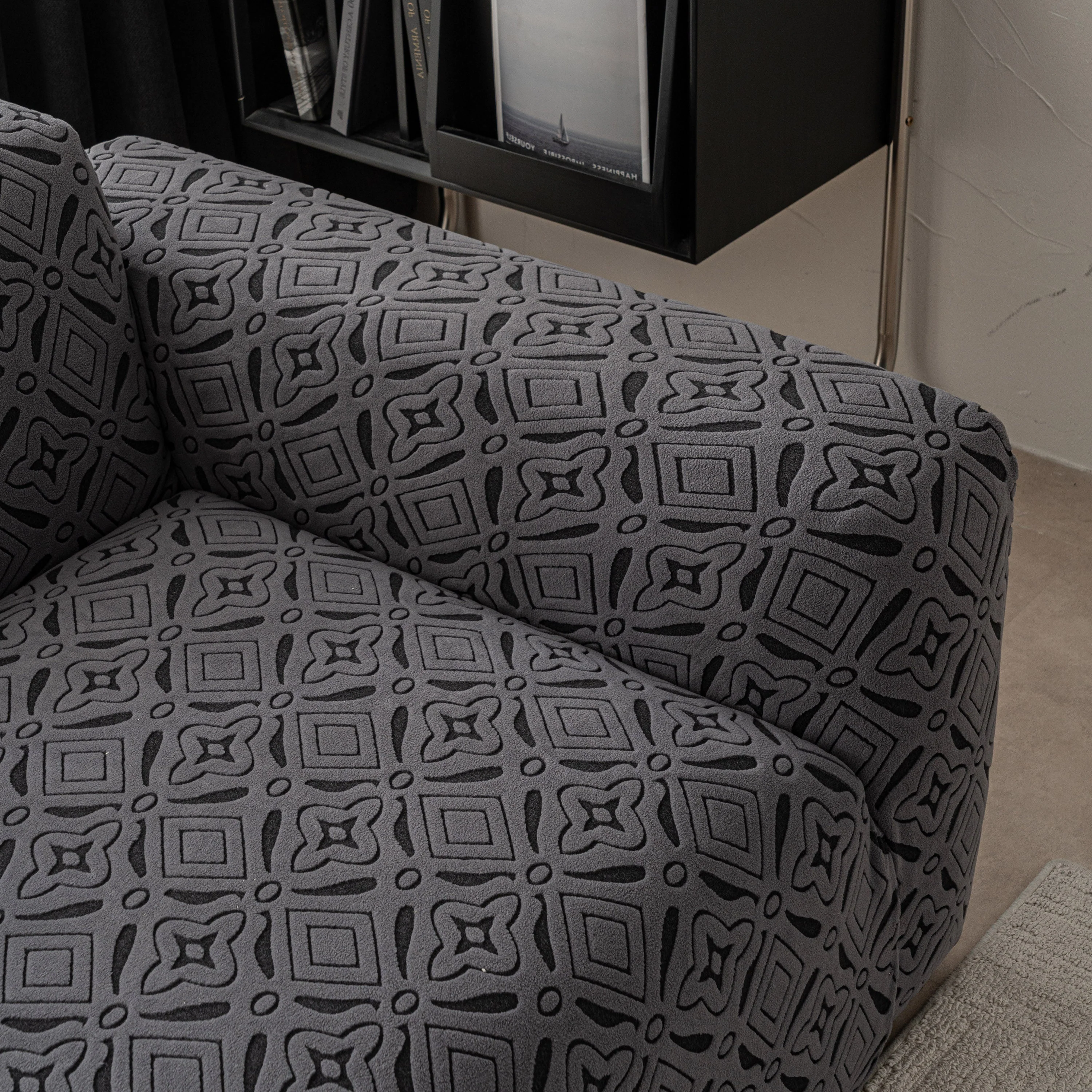 3D Jacquard Geometric Sofa Cover, High Stretch Soft Polar Fleece Slipcover for Couch - Image 67