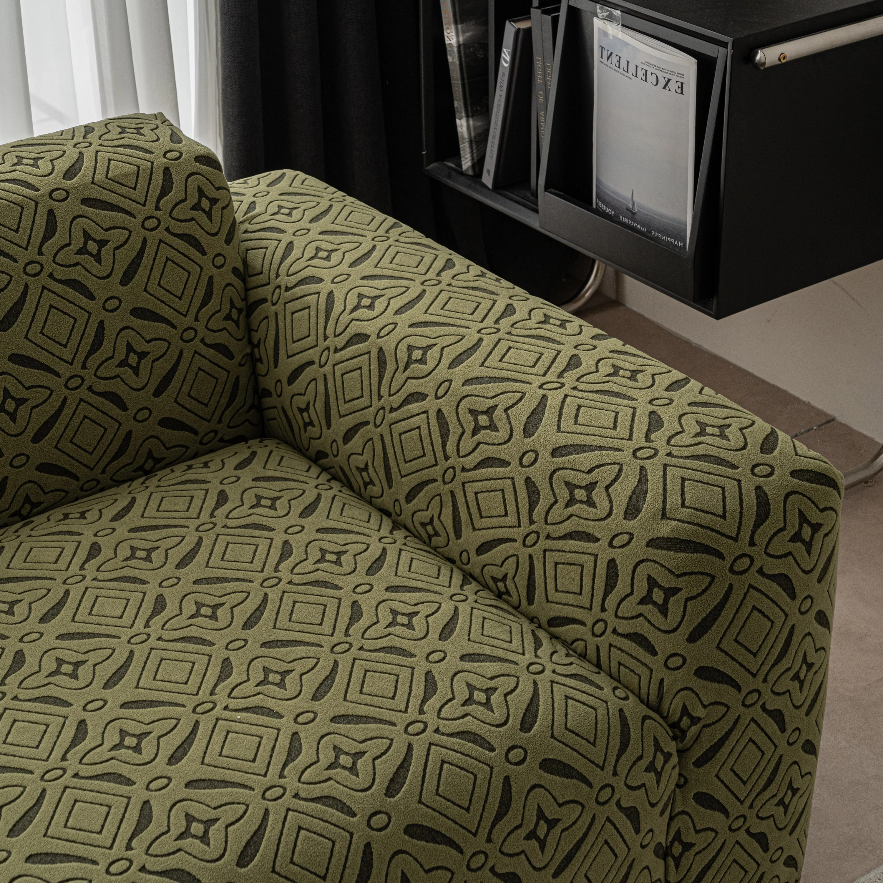 3D Jacquard Geometric Sofa Cover, High Stretch Soft Polar Fleece Slipcover for Couch - Image 90