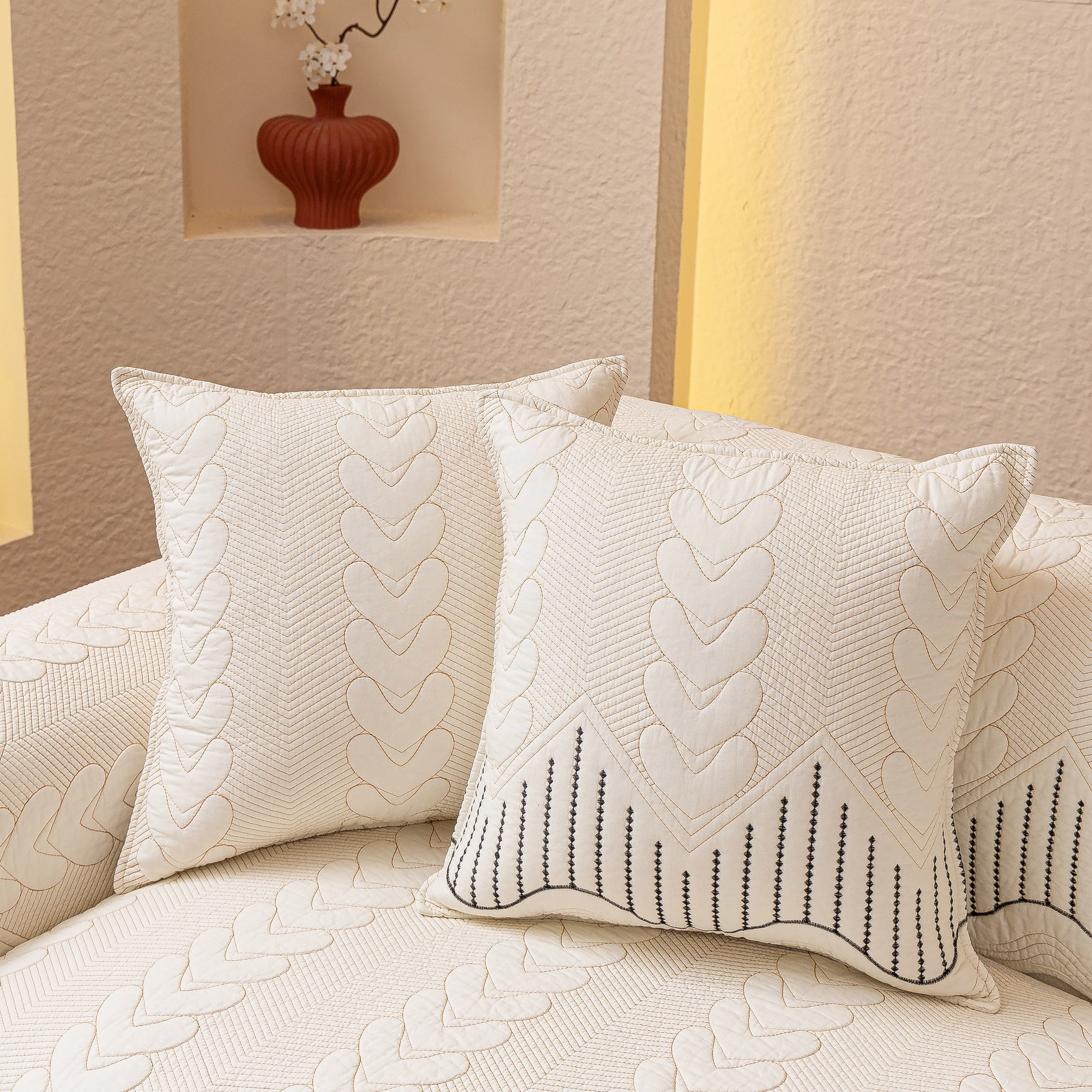 3D Quilted Thick Cotton Sofa Cover Non-Slip Couch Throw for Fabric & Leather Sofas - Image 13