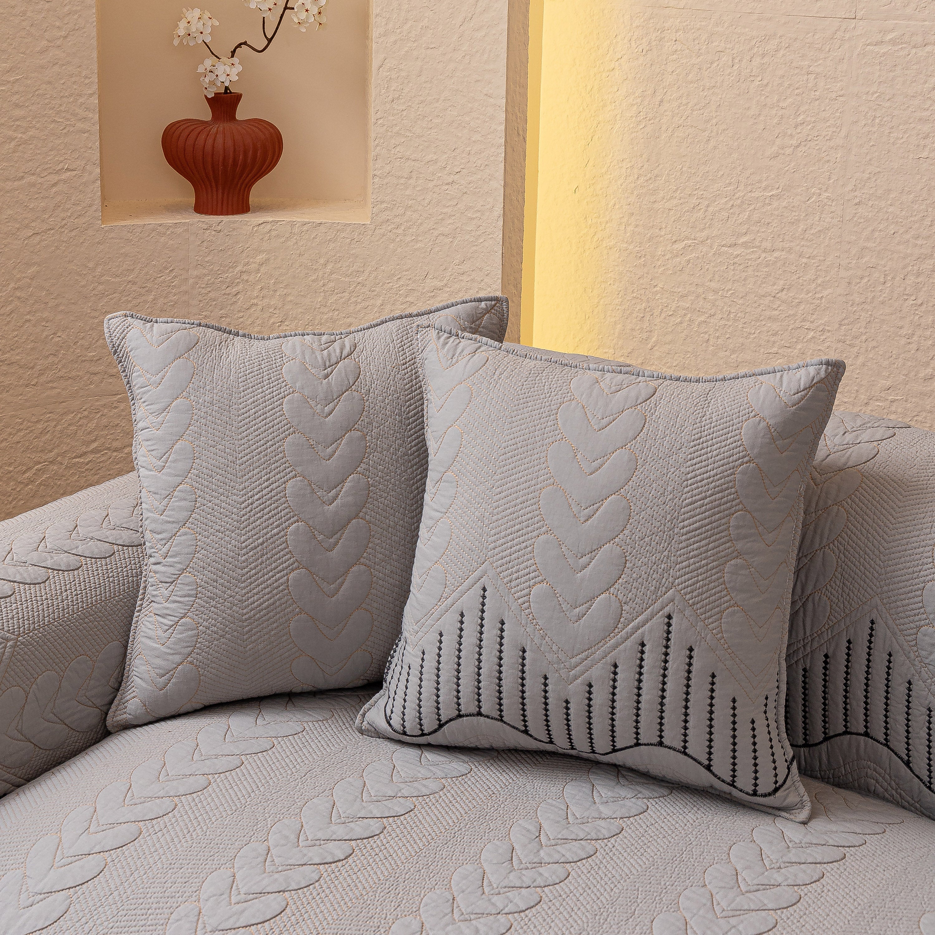 3D Quilted Thick Cotton Sofa Cover Non-Slip Couch Throw for Fabric & Leather Sofas - Image 35