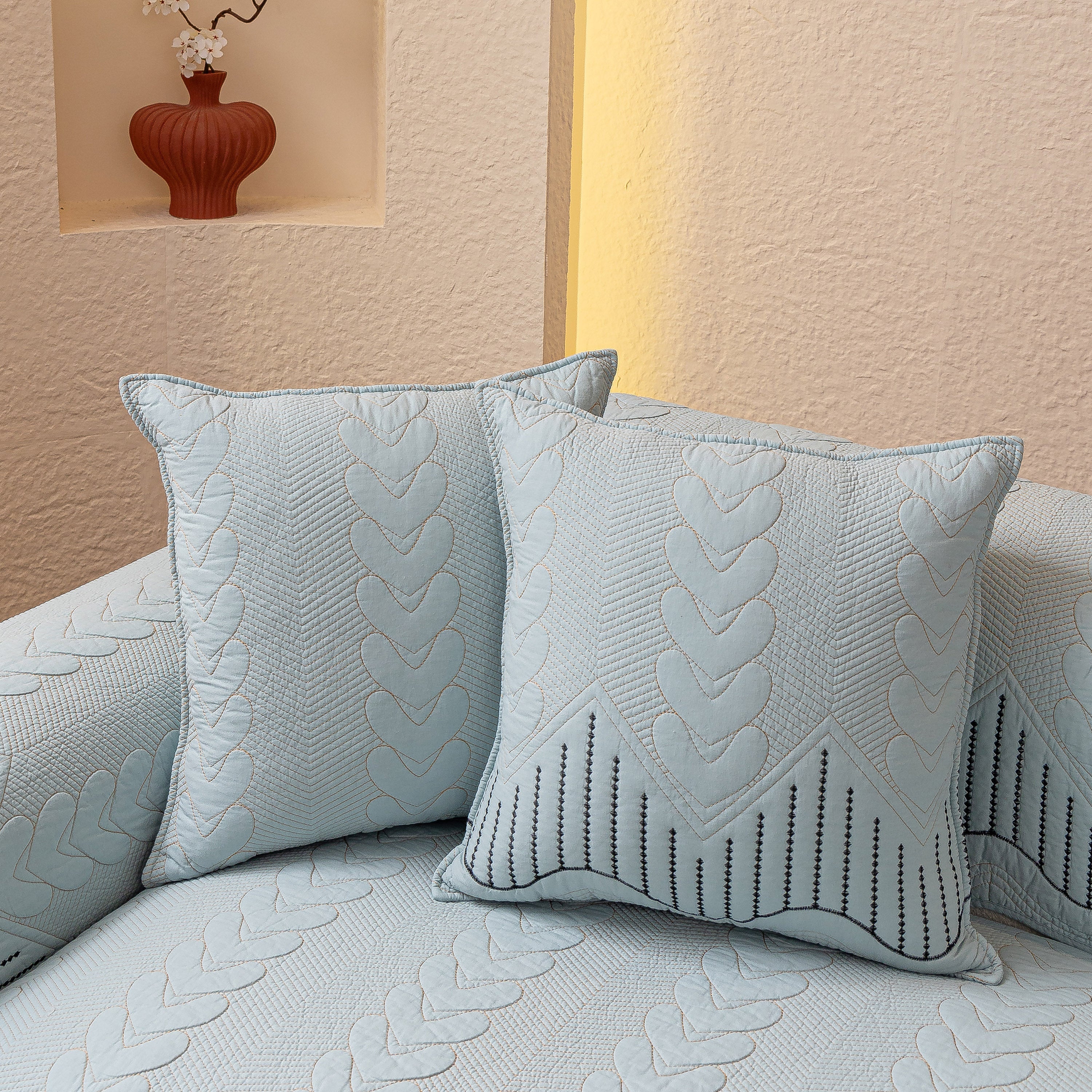 3D Quilted Thick Cotton Sofa Cover Non-Slip Couch Throw for Fabric & Leather Sofas - Image 36
