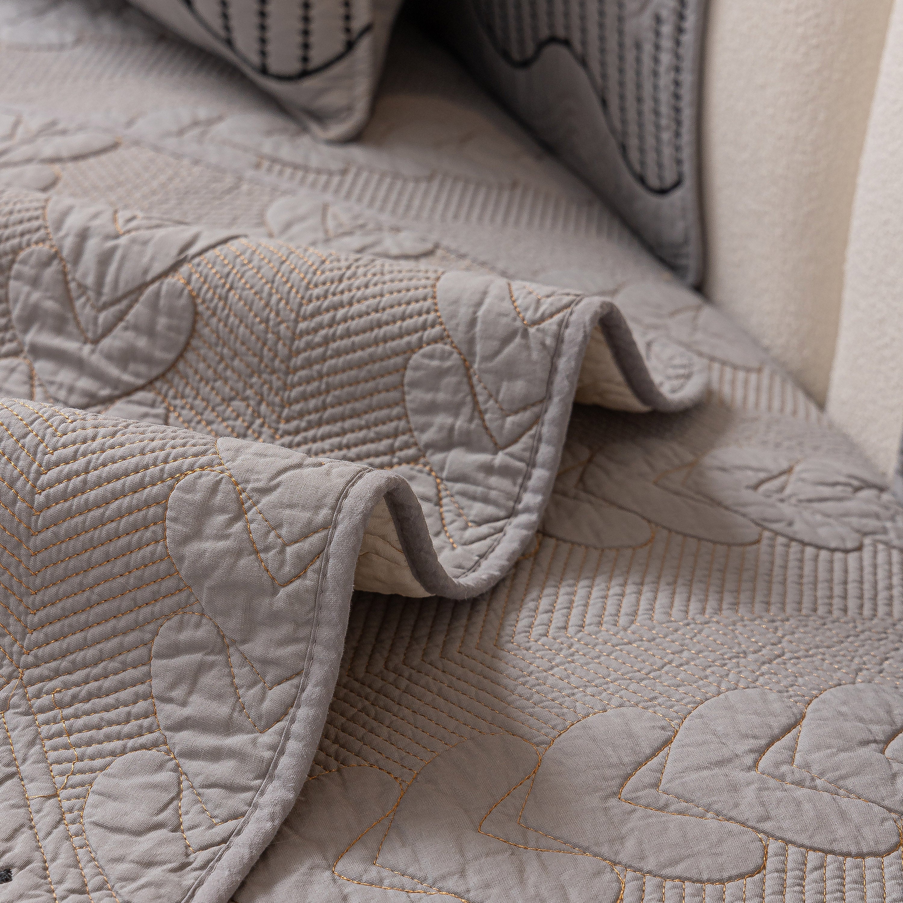 3D Quilted Thick Cotton Sofa Cover Non-Slip Couch Throw for Fabric & Leather Sofas - Image 70