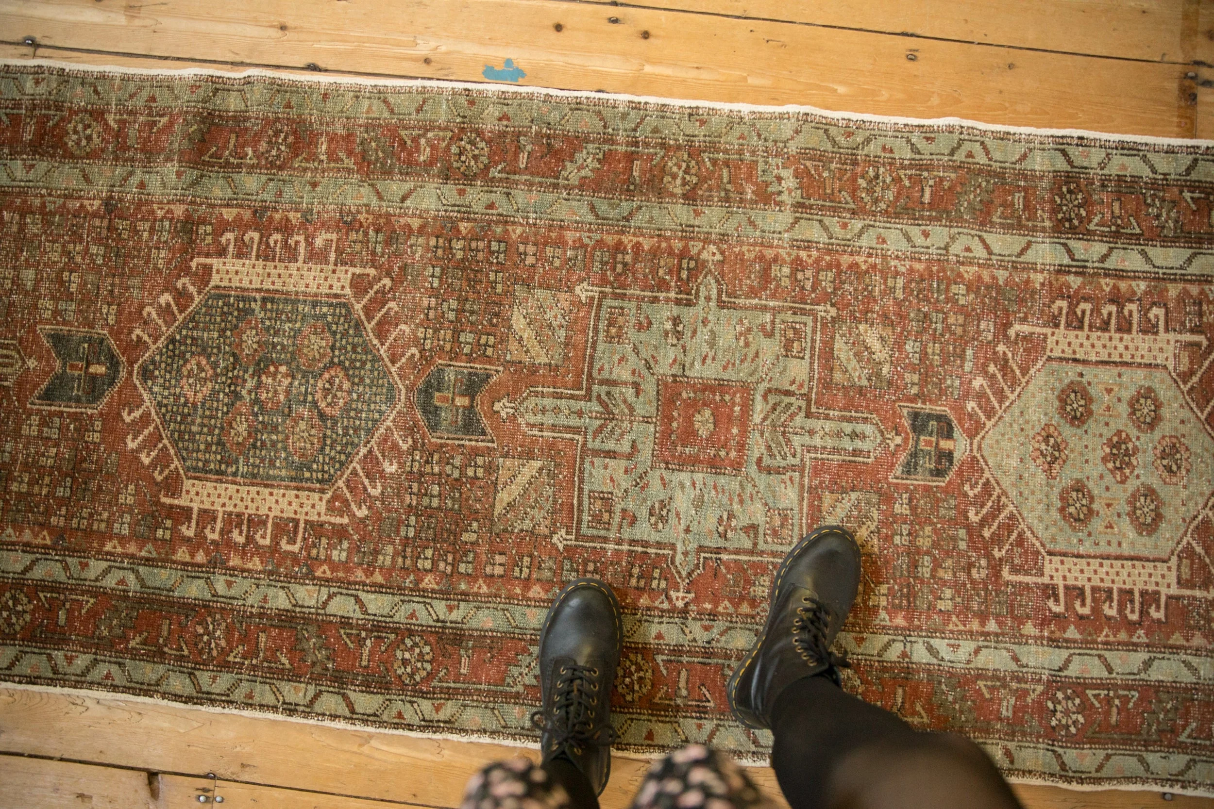 3x10.5 Vintage Distressed Karaja Rug Runner - Image 2
