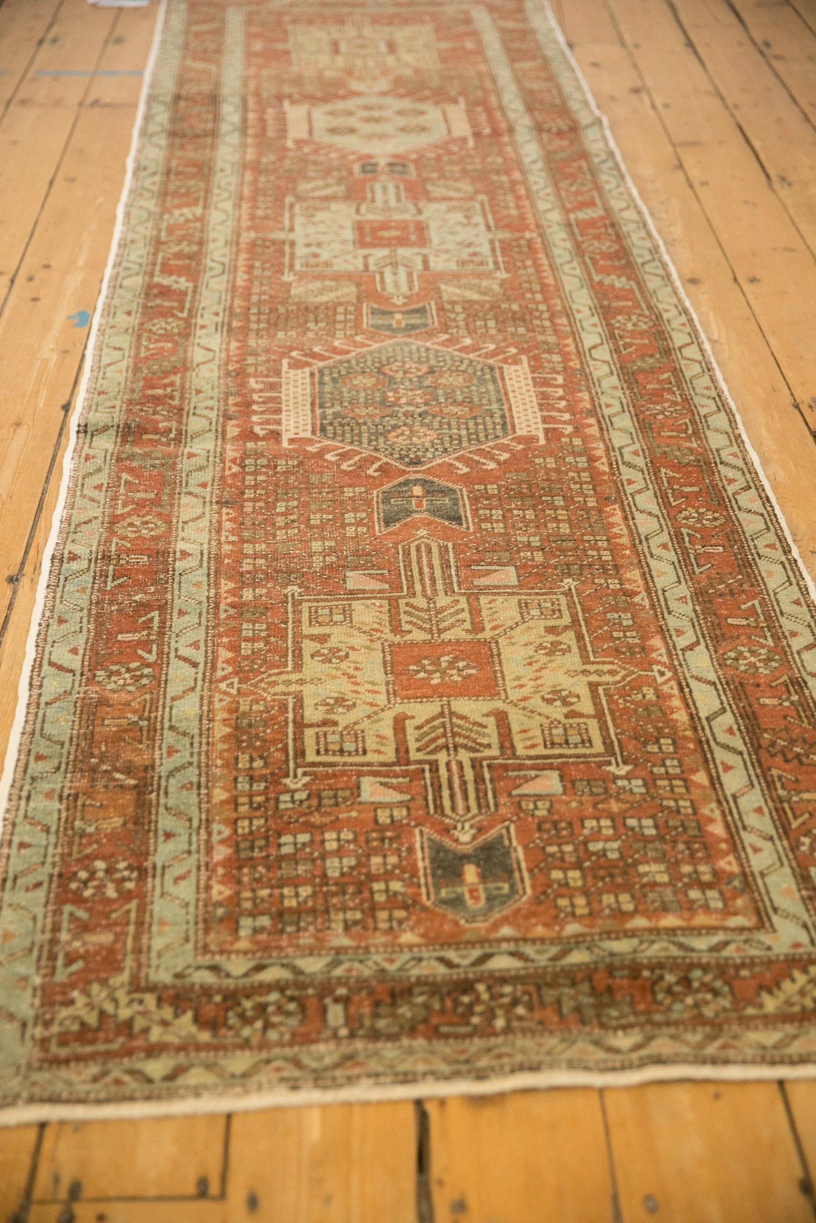 3x10.5 Vintage Distressed Karaja Rug Runner - Image 4
