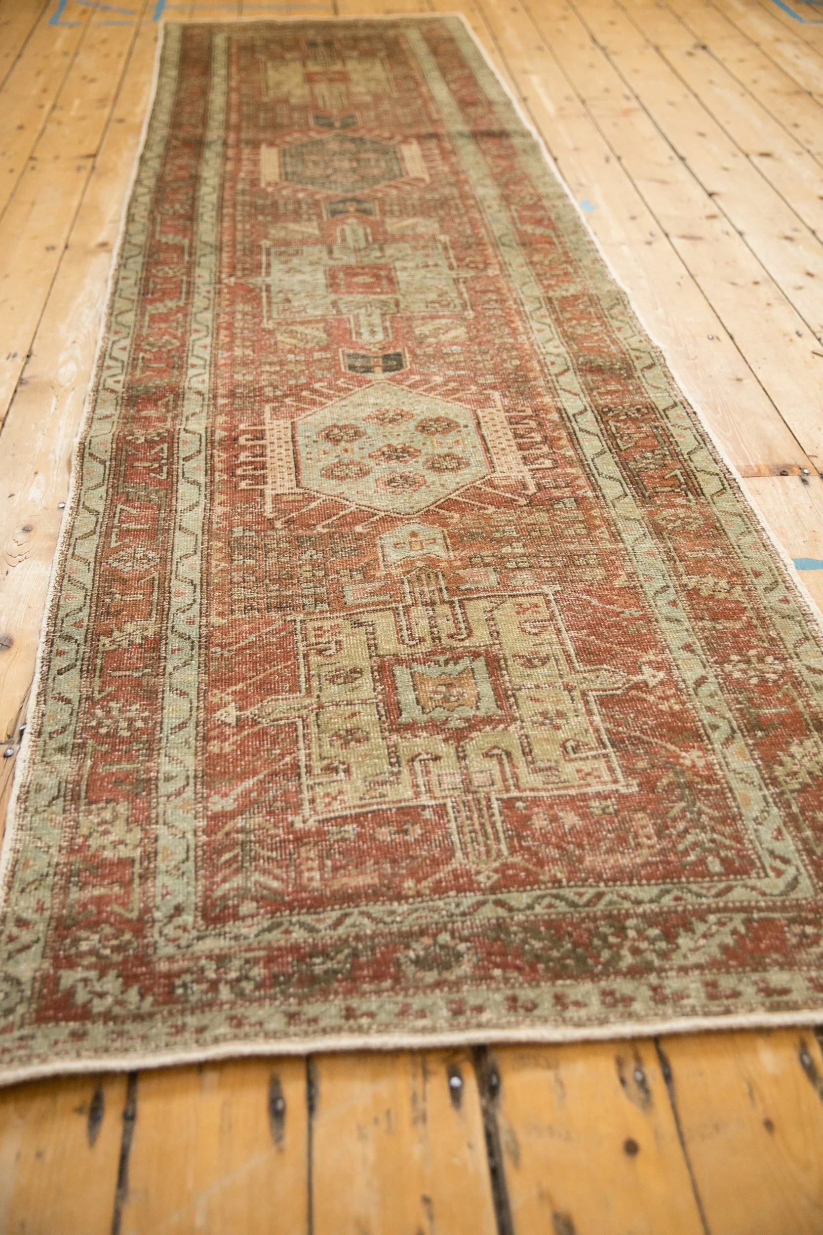 3x10.5 Vintage Distressed Karaja Rug Runner - Image 7